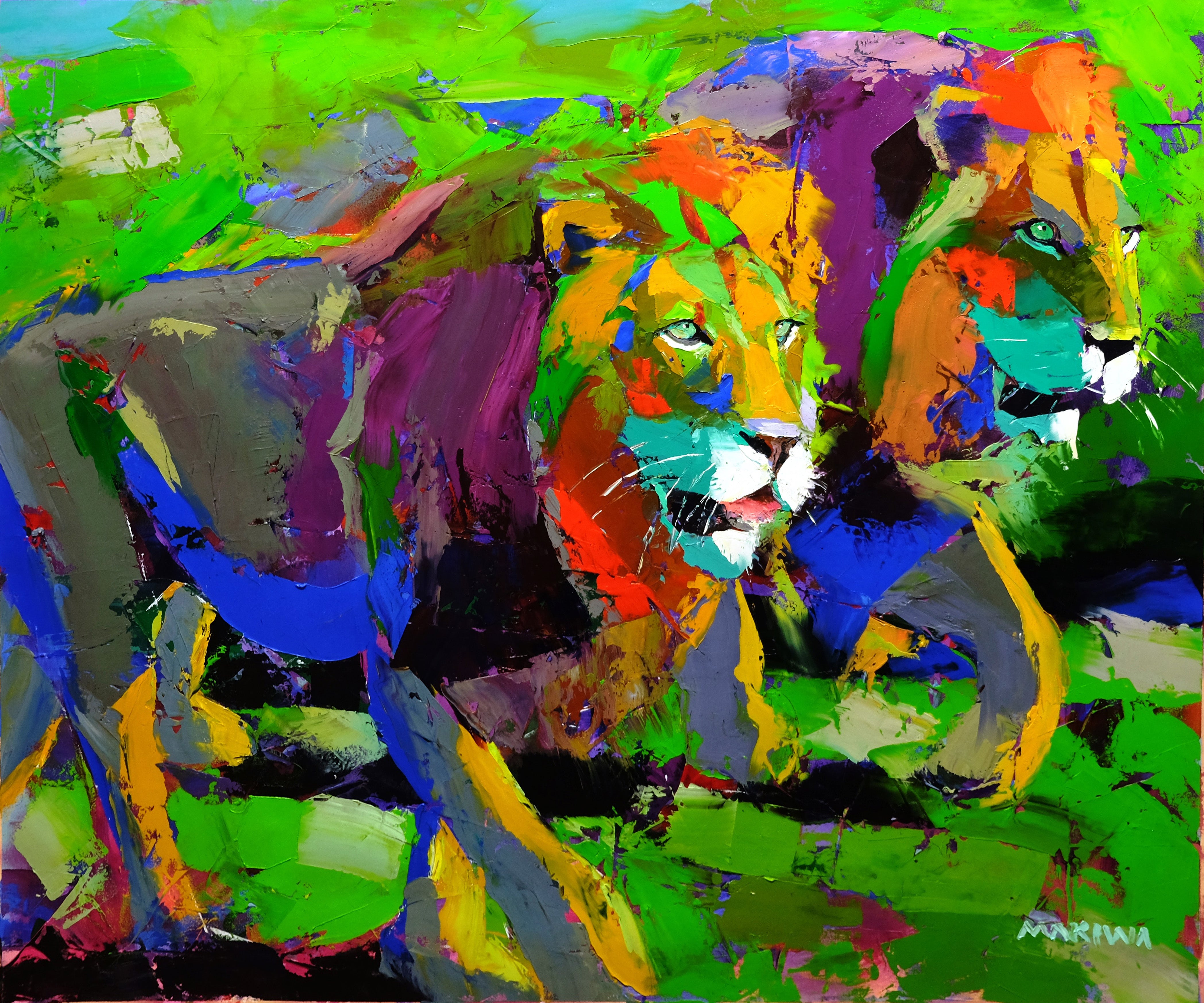 Prowling Brothers 100x120cm Oil on Canvas