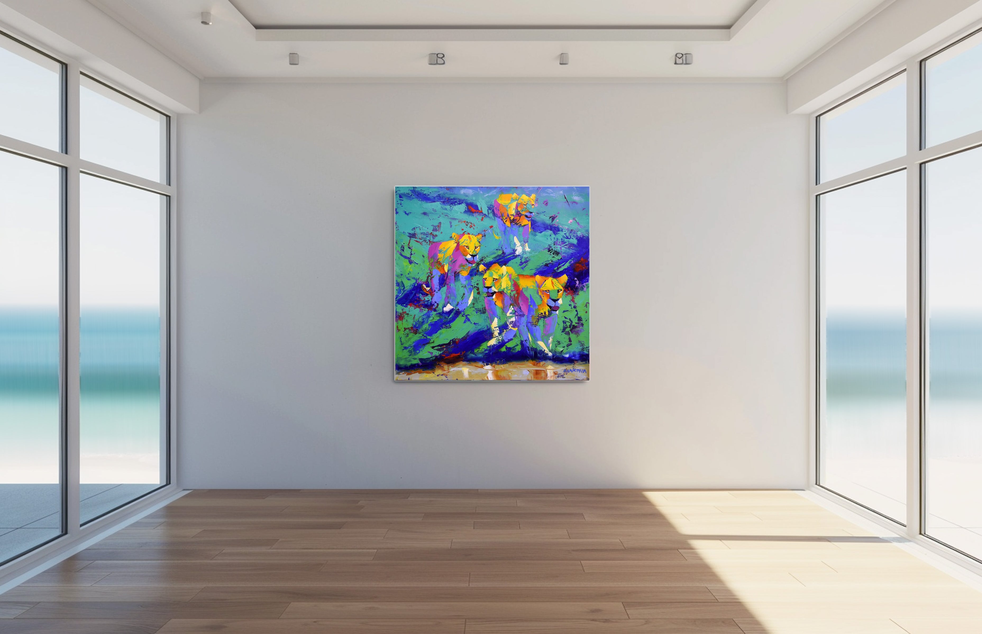 Down to the River 100x100cm Oil on Canvas