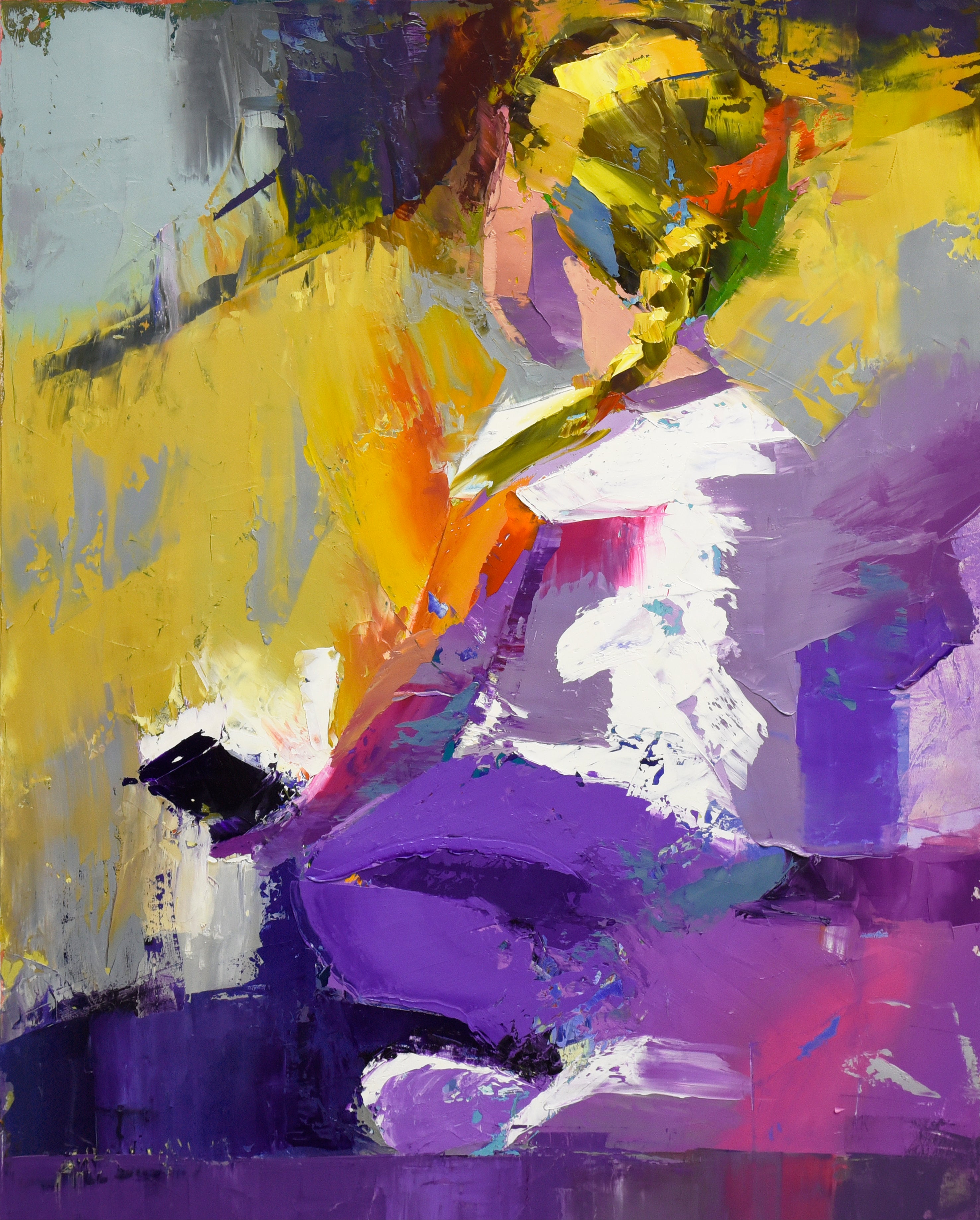 Reading 62x50cm Oil on Canvas