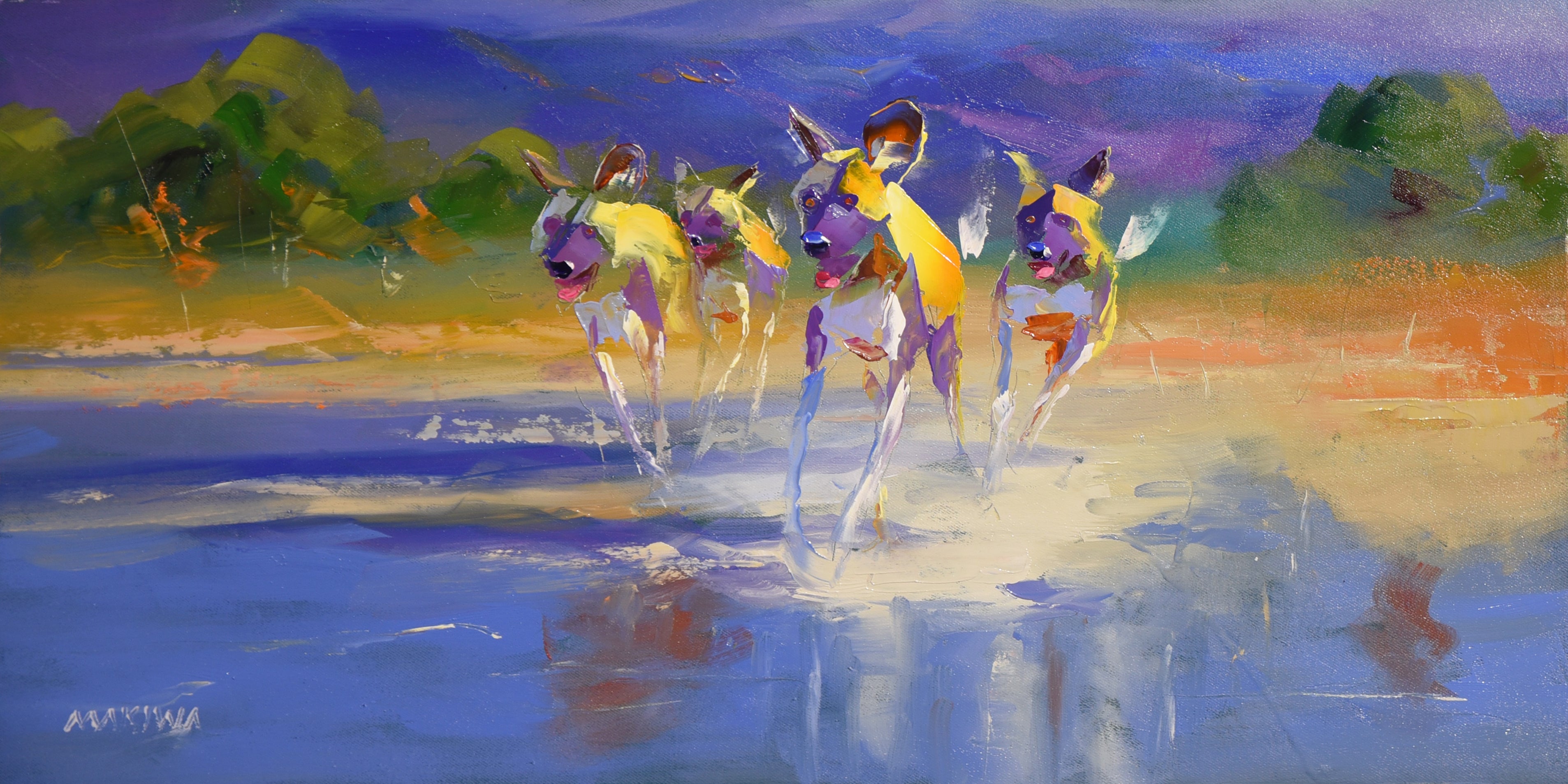 Return from the Mountains 30x60cm Oil On Canvas