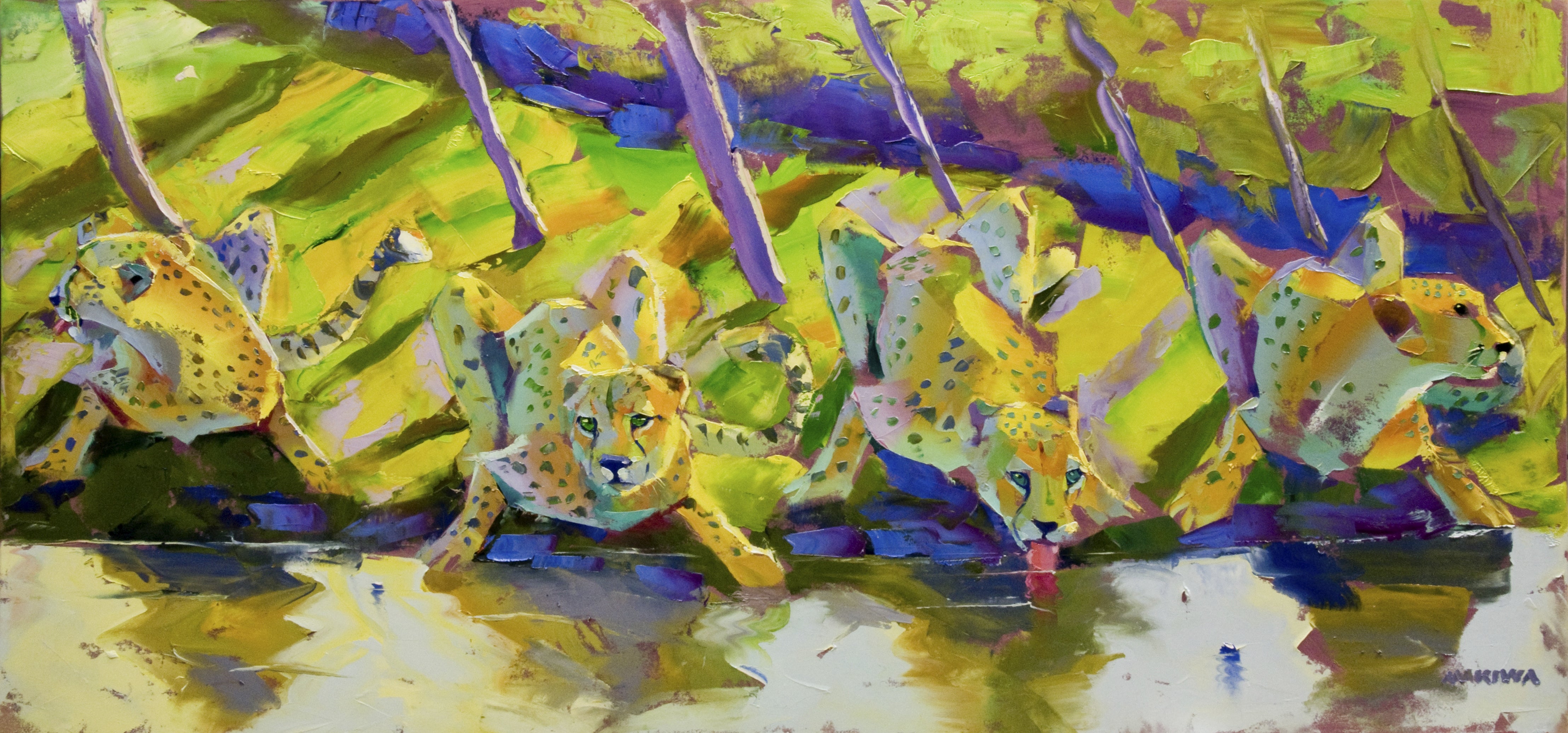 River Lookouts 80x170cm Oil On Canvas