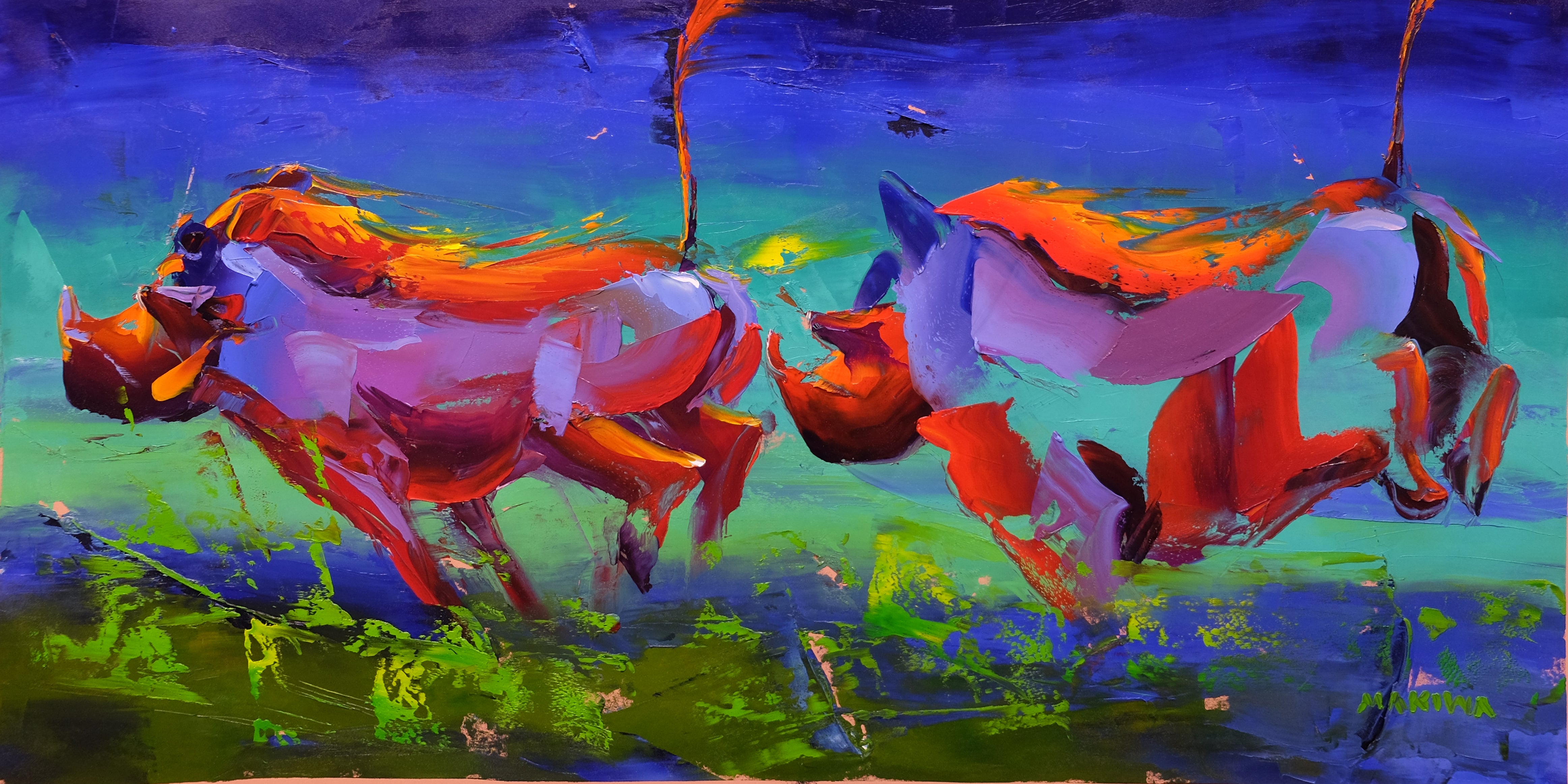 Run Like the Wind 60x120cm Oil on Canvas
