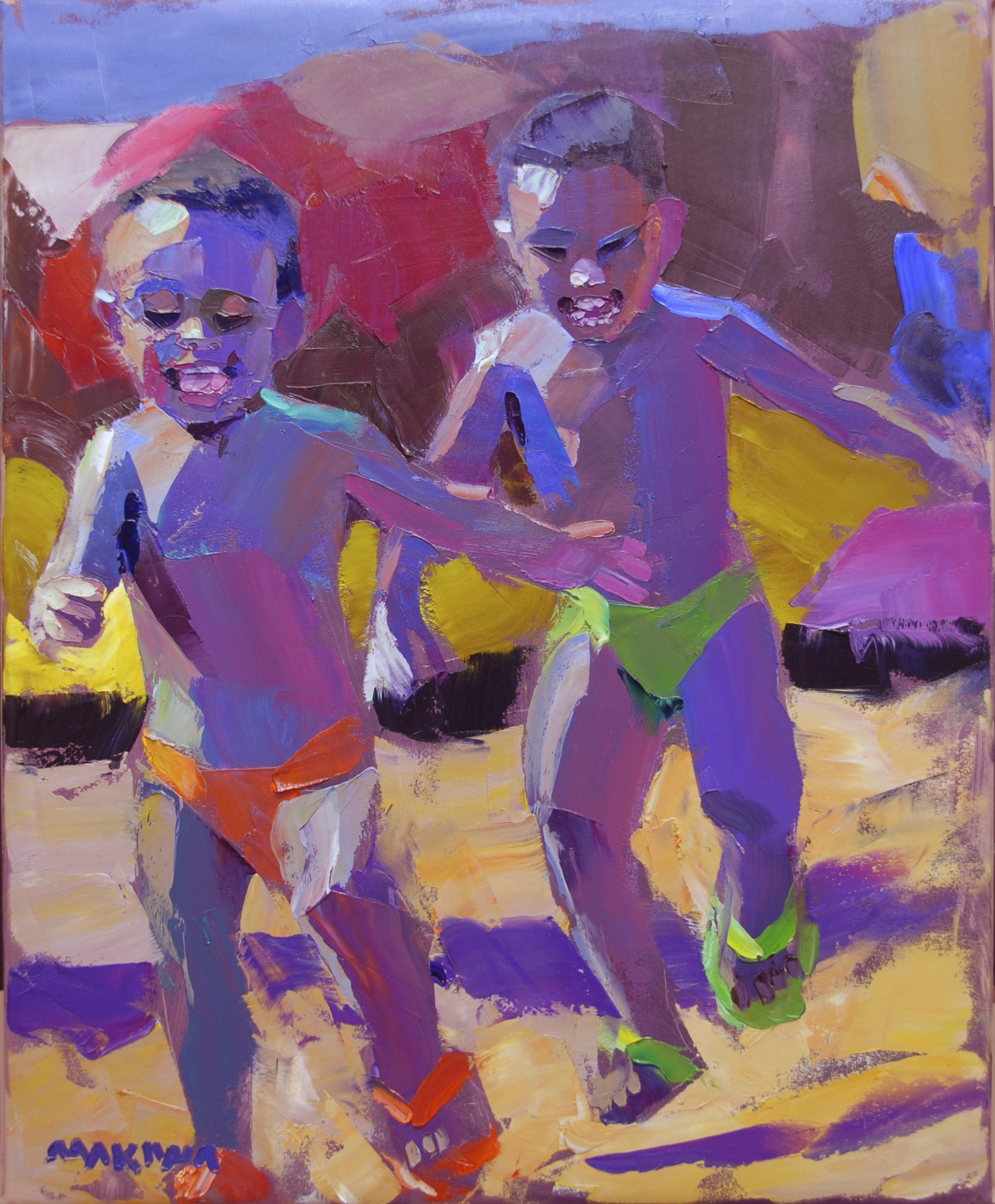 Running 56x71cm Oil on Canvas