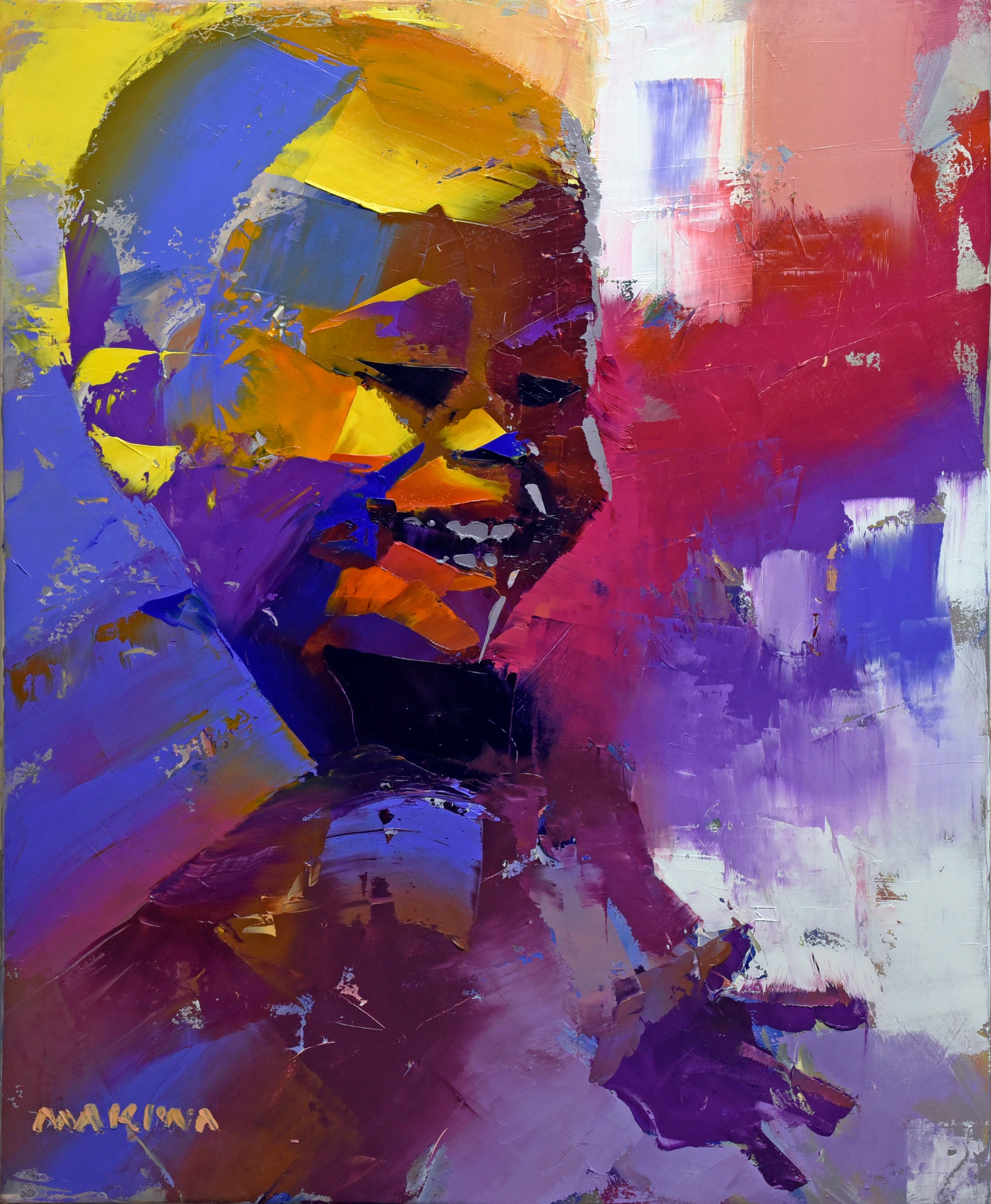 Running Kid 71x56cm Oil On Canvas