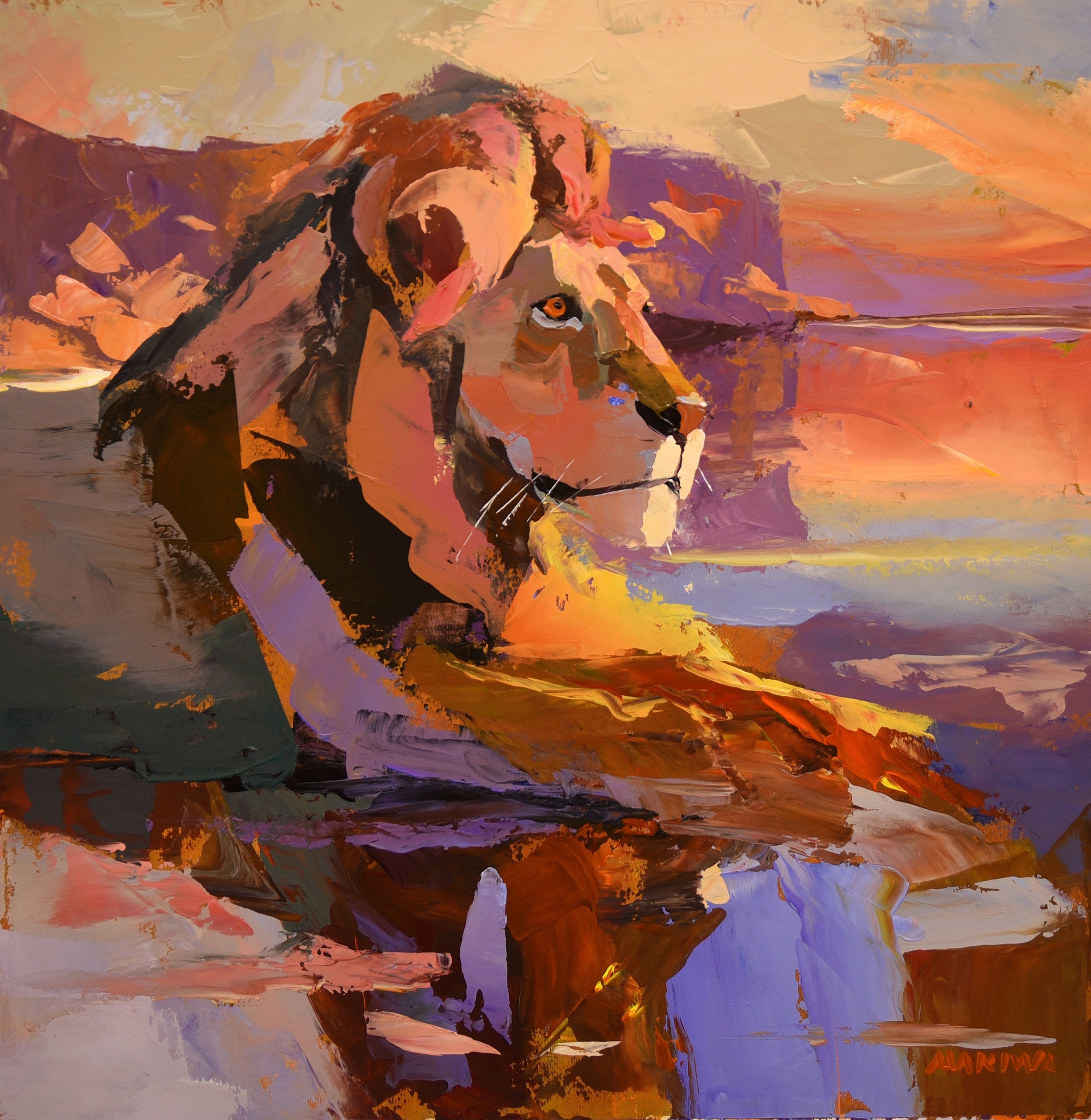 Sunset King 50x50cm R21 500 Acrylic on Canvas