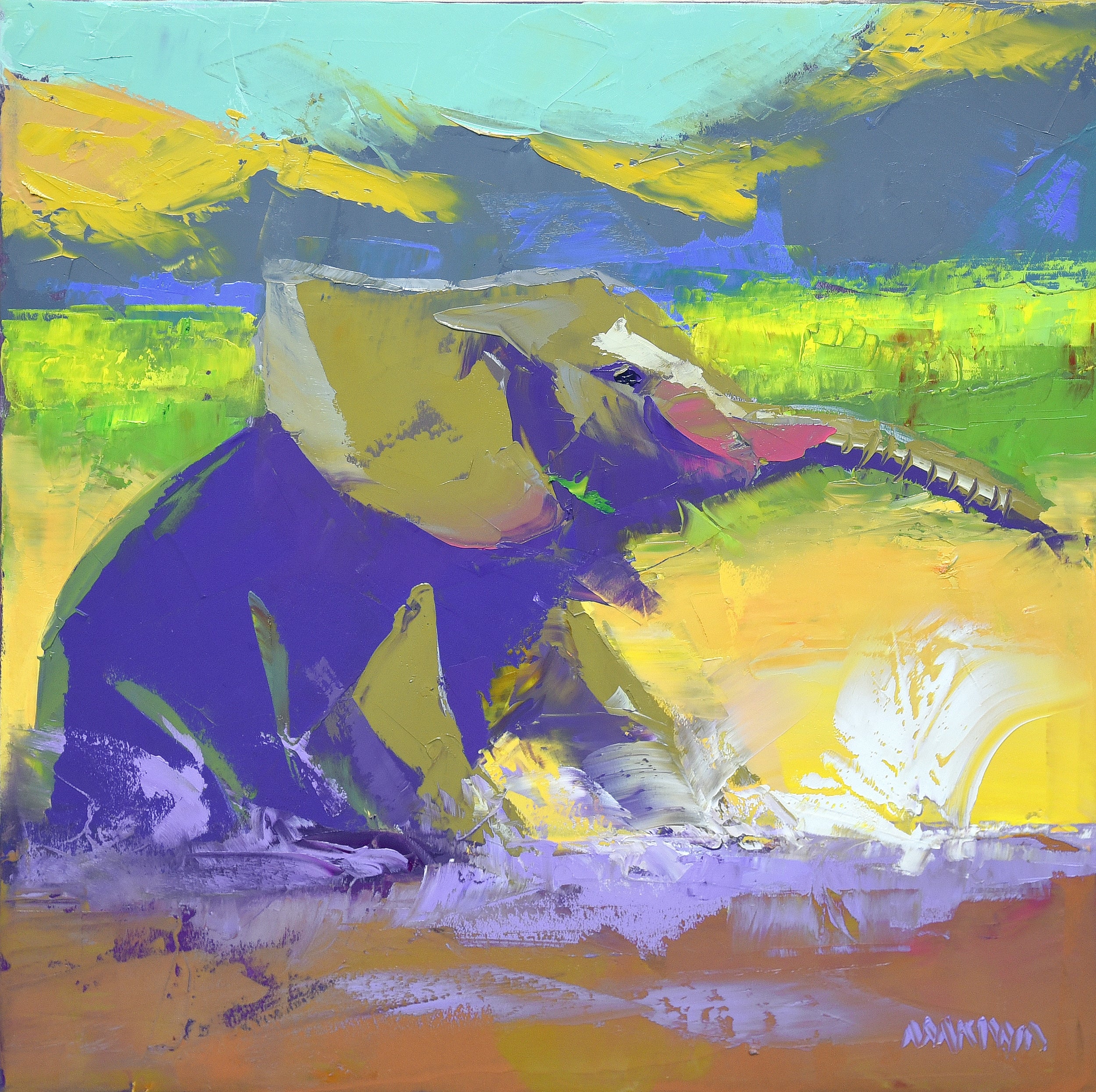 Splashing About 40x40cm Oil on Canvas