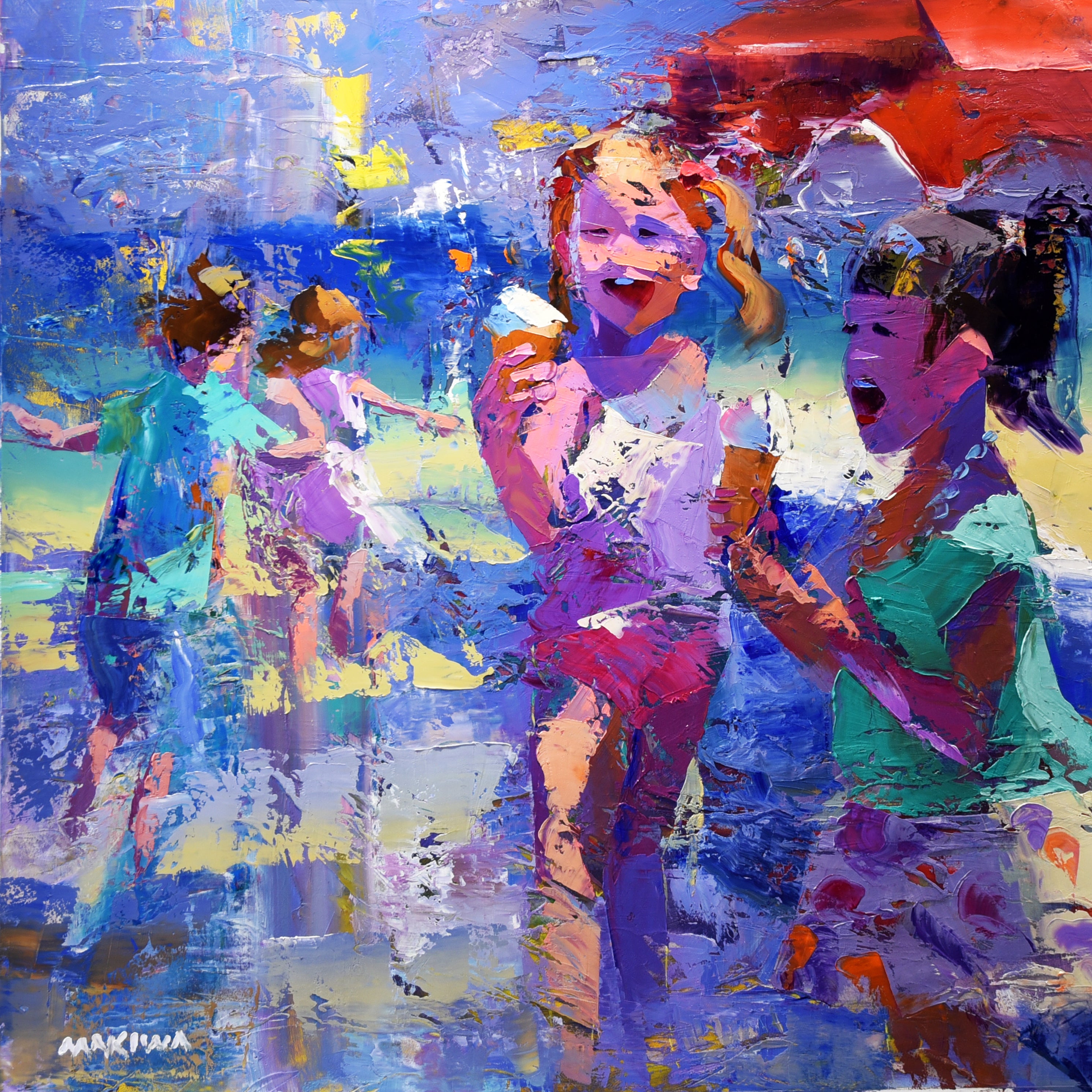 Still Laughing 80x80cm Oil on Canvas – Makiwa Gallery