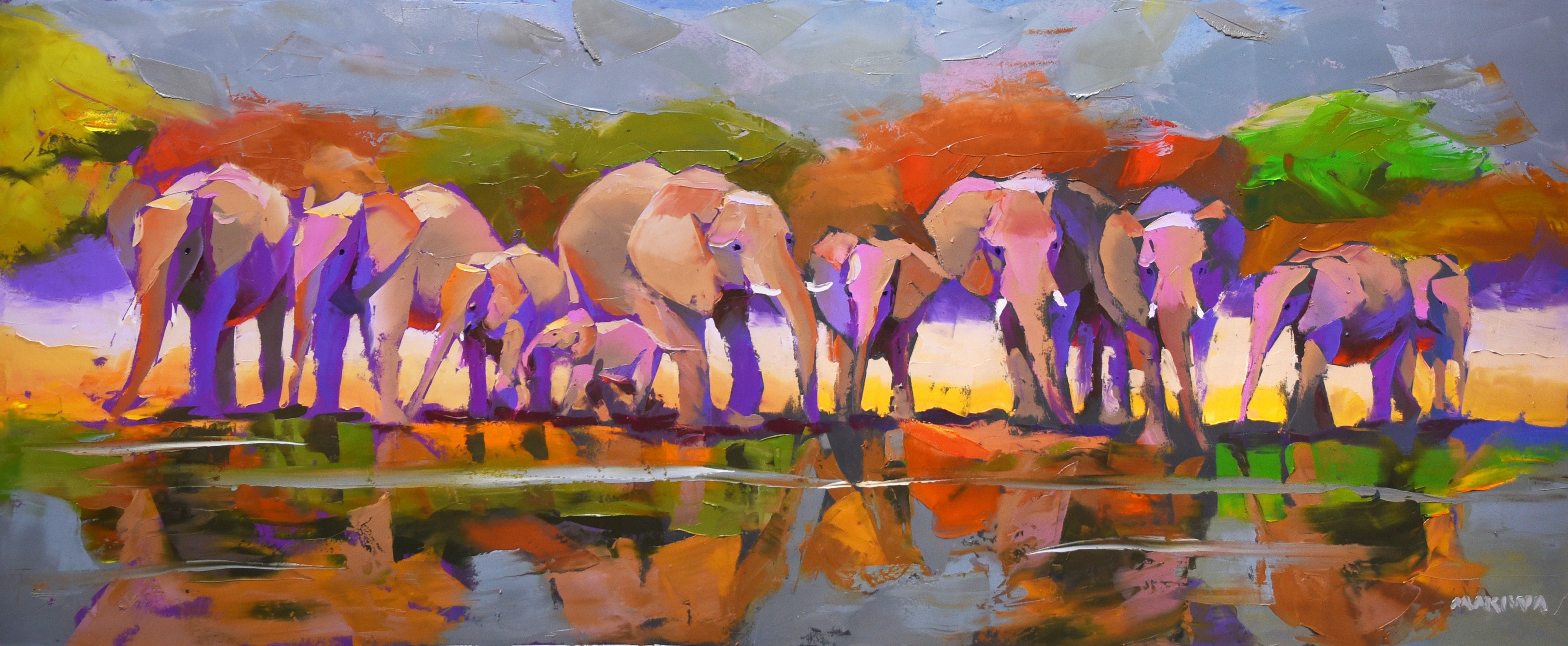 Still Waters 70x170cm Oil On Canvas