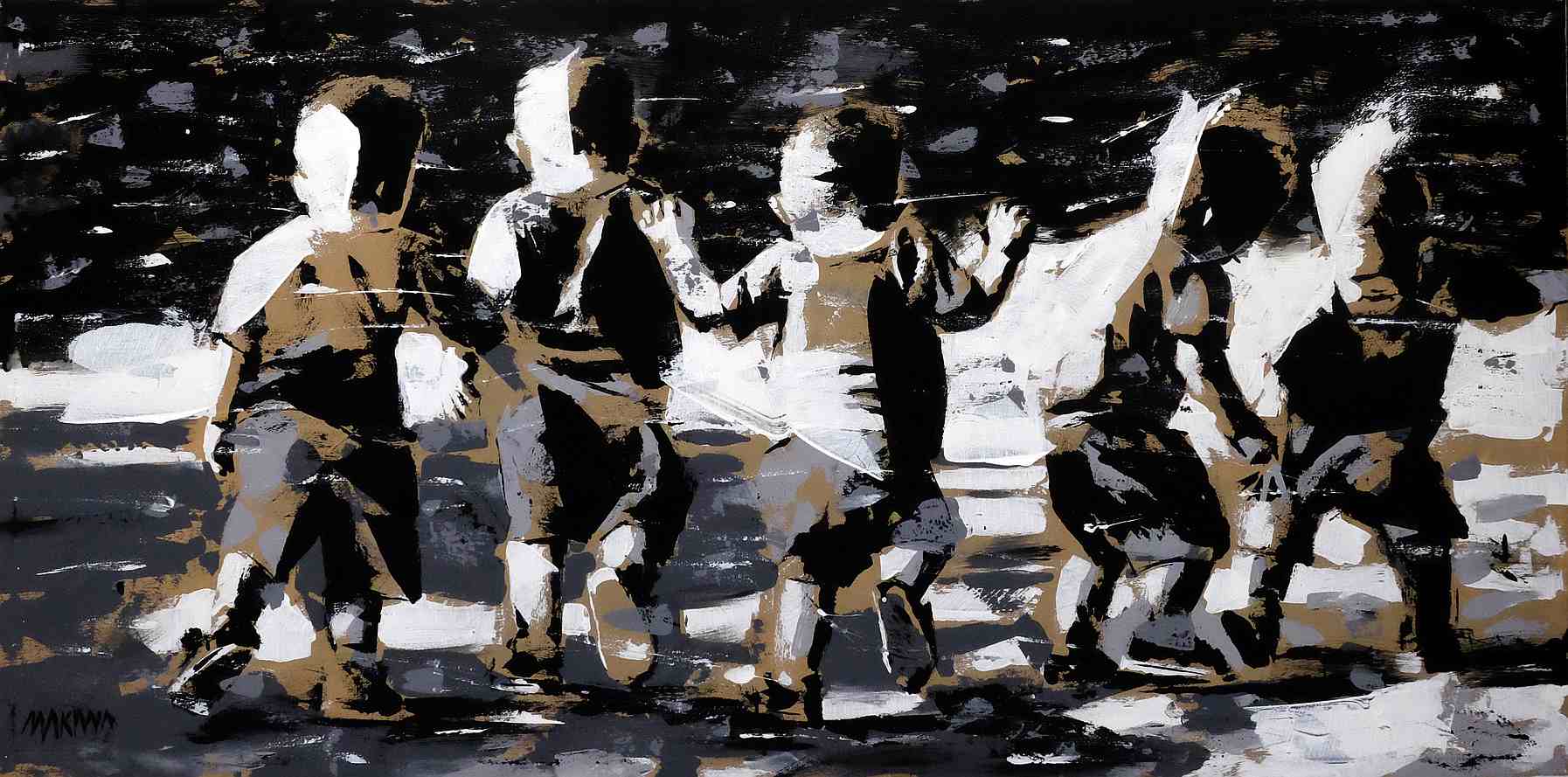 Sunset Boys 70x140cm Acrylic on Canvas