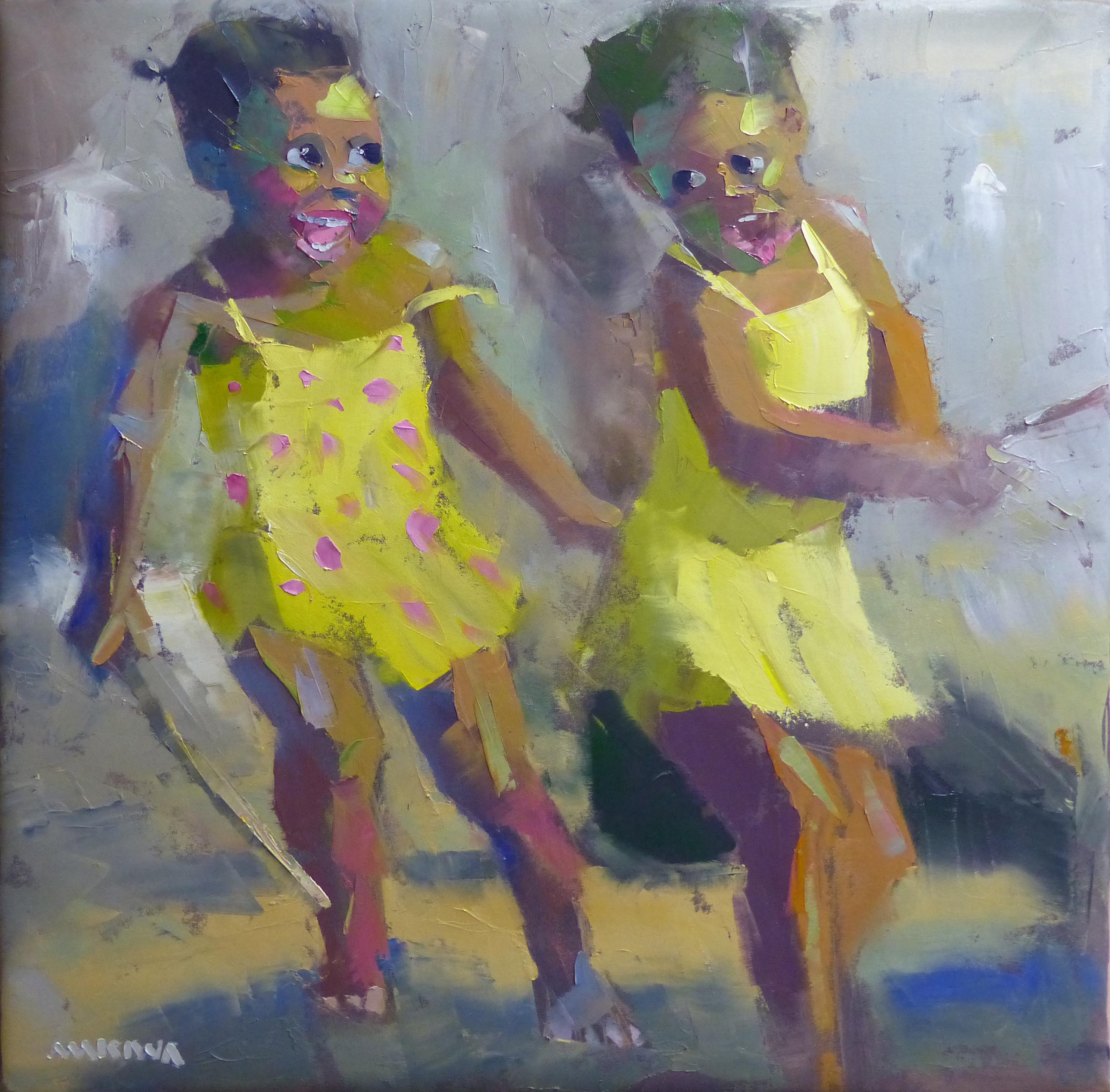 Sunset Games 79x79cm  Oil on Canvas