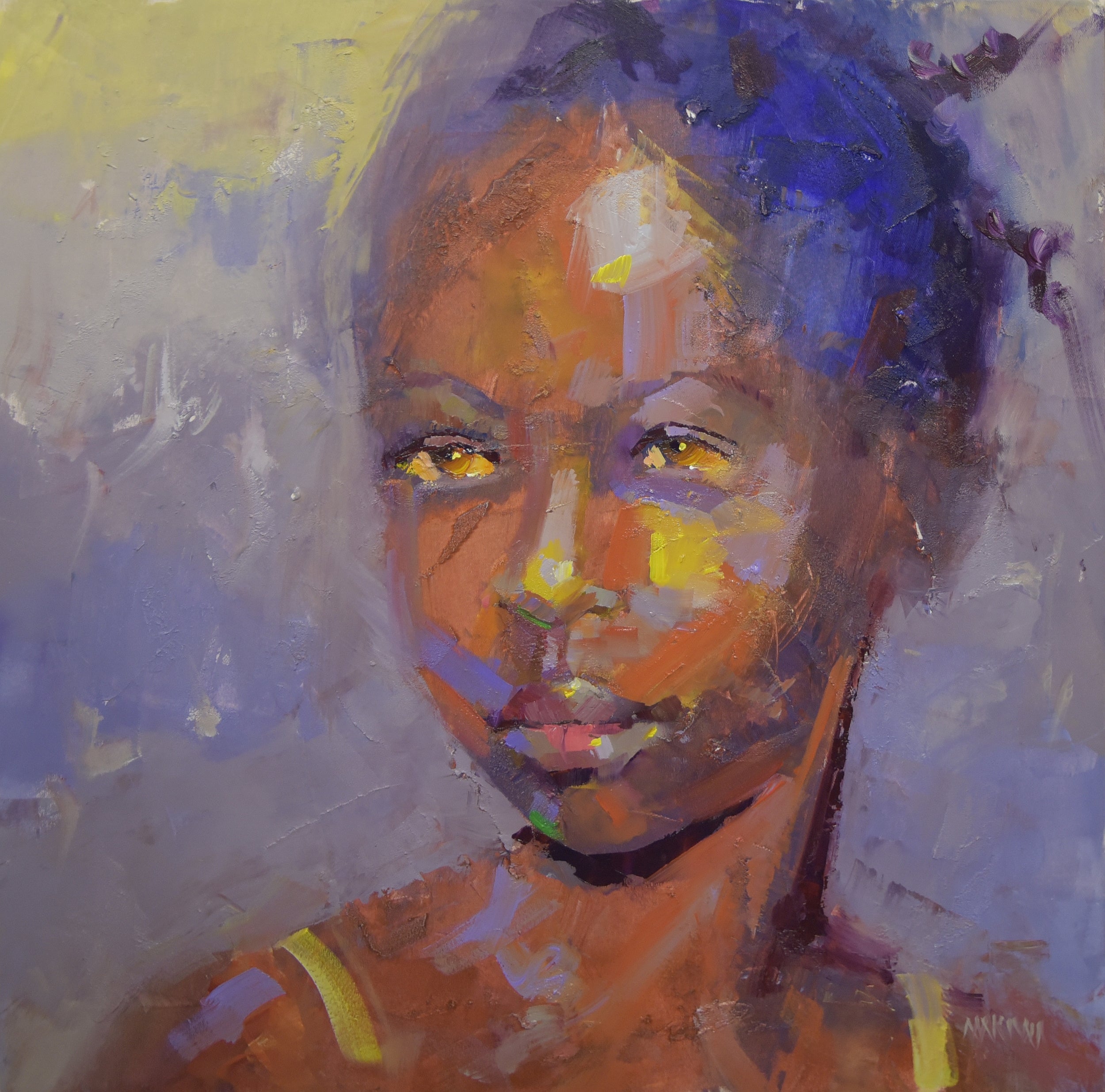 Sunset Girl 55x55cm Oil on Canvas