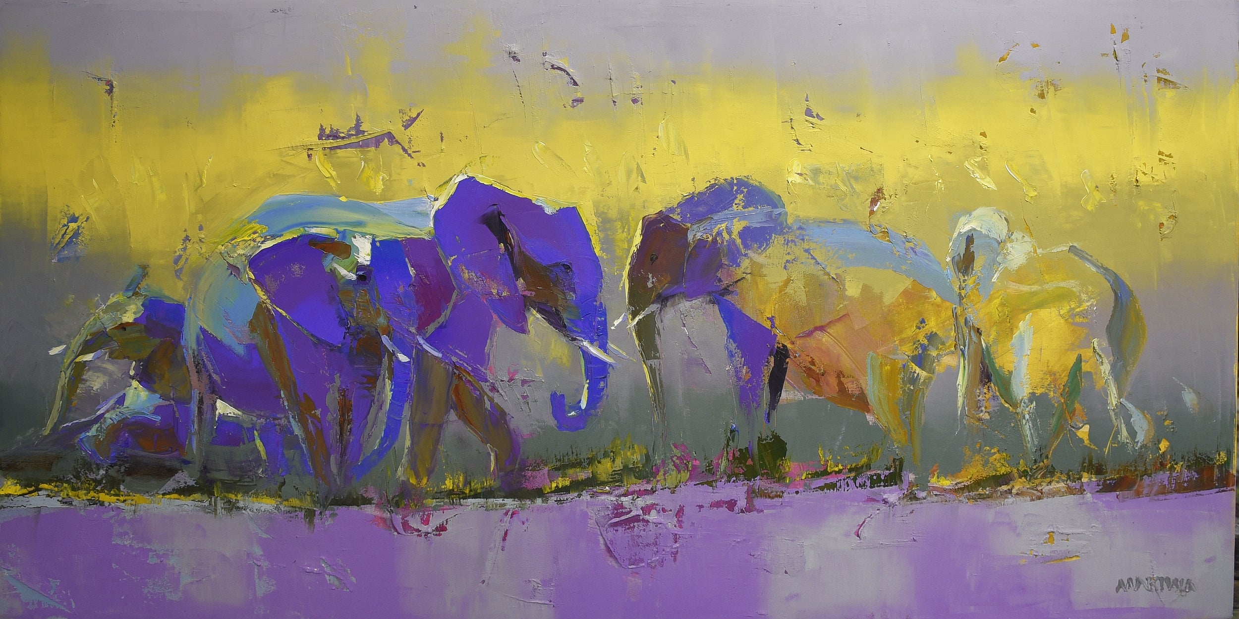 Sunset by the Lakeside 60x120cm Oil on Canvas