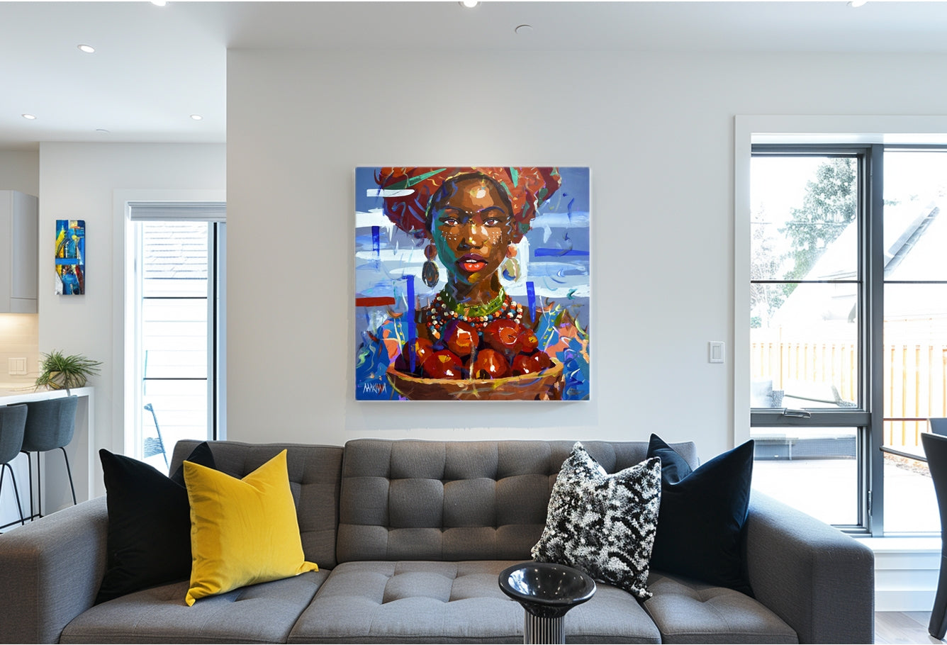 Red Apples By the Sea 120x120cm Acrylic on Canvas