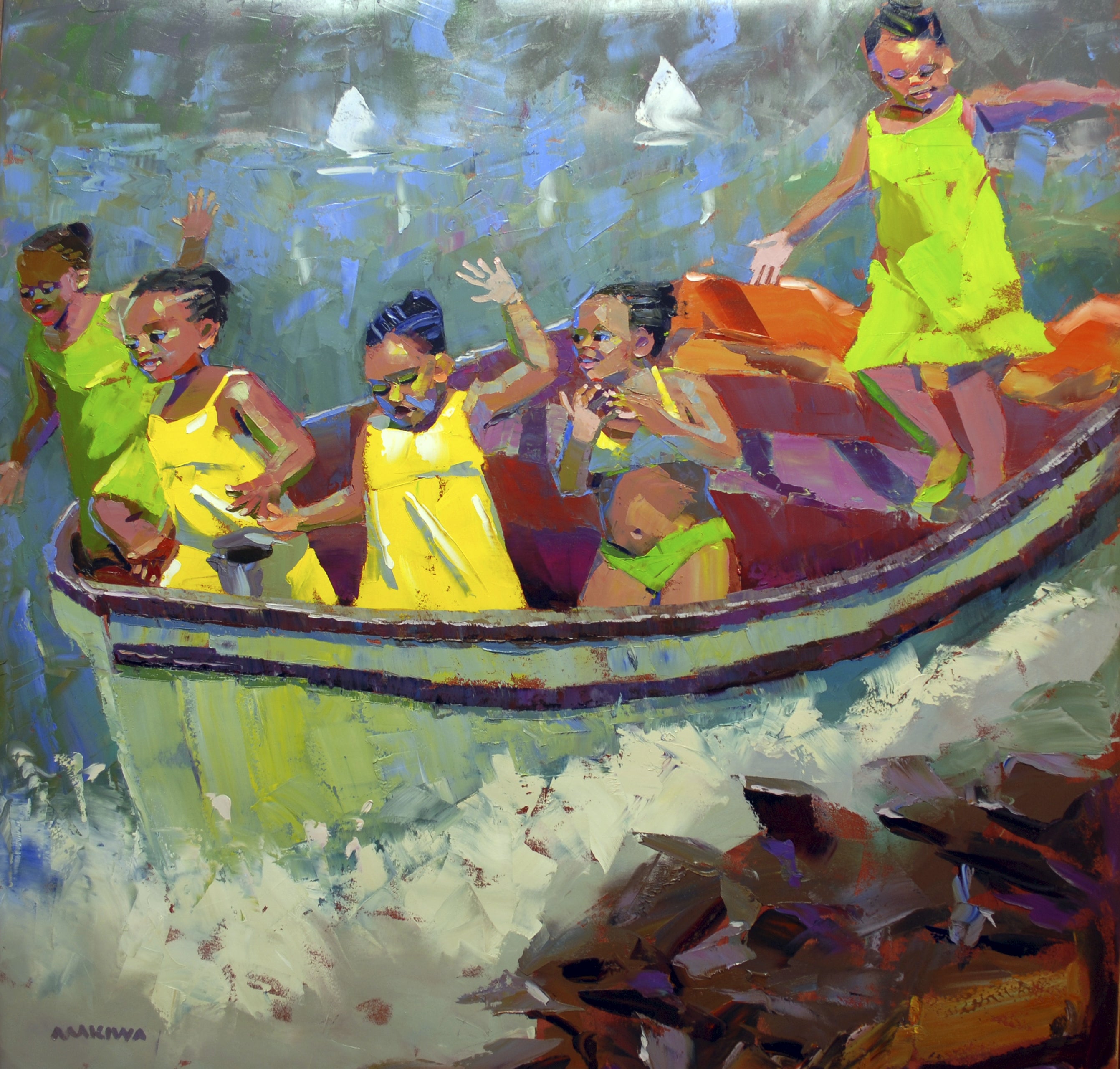 The Arrival 120x120cm Oil on Canvas