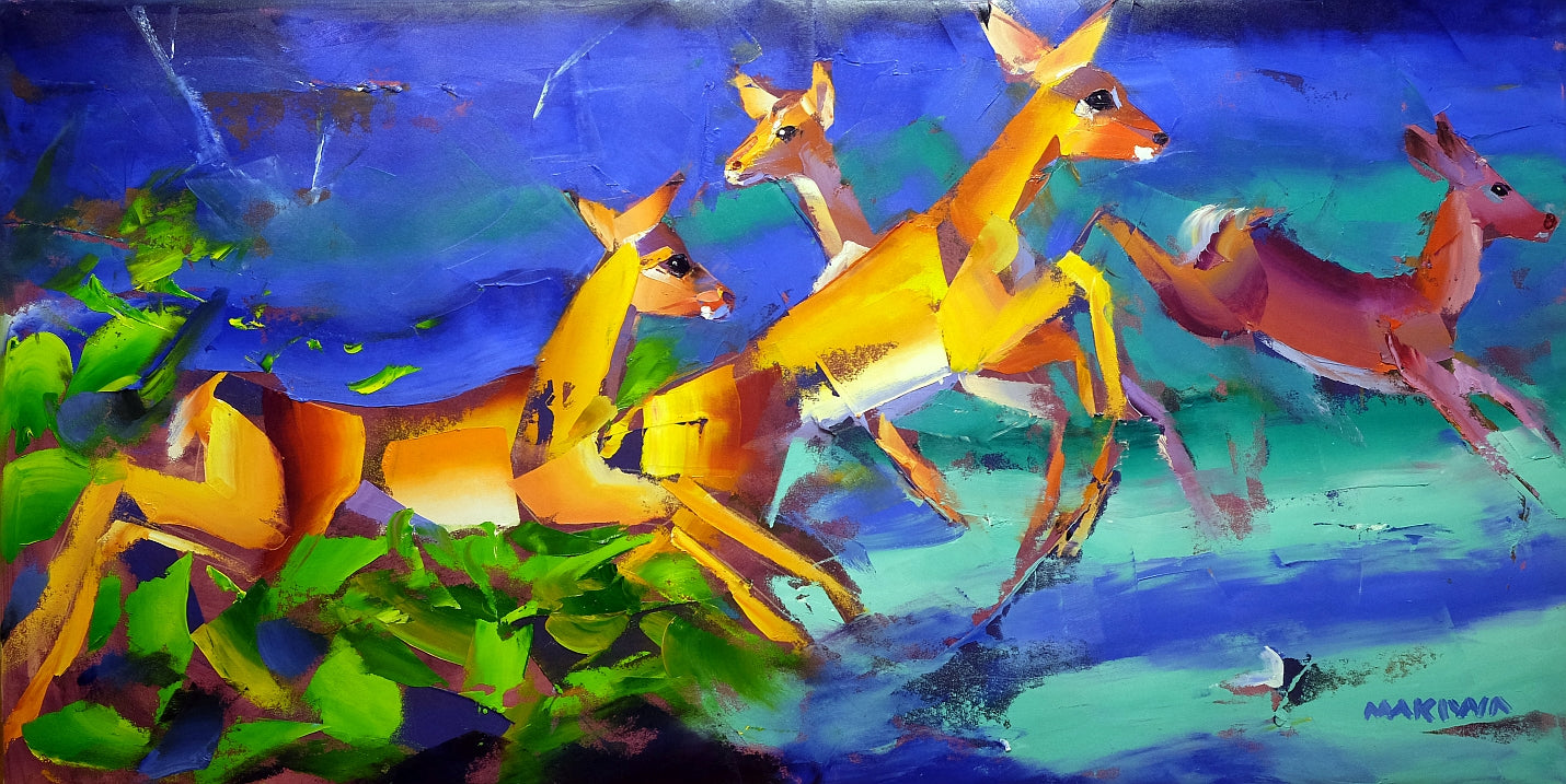 The Baby Impalas 60x120cm Oil on Canvas