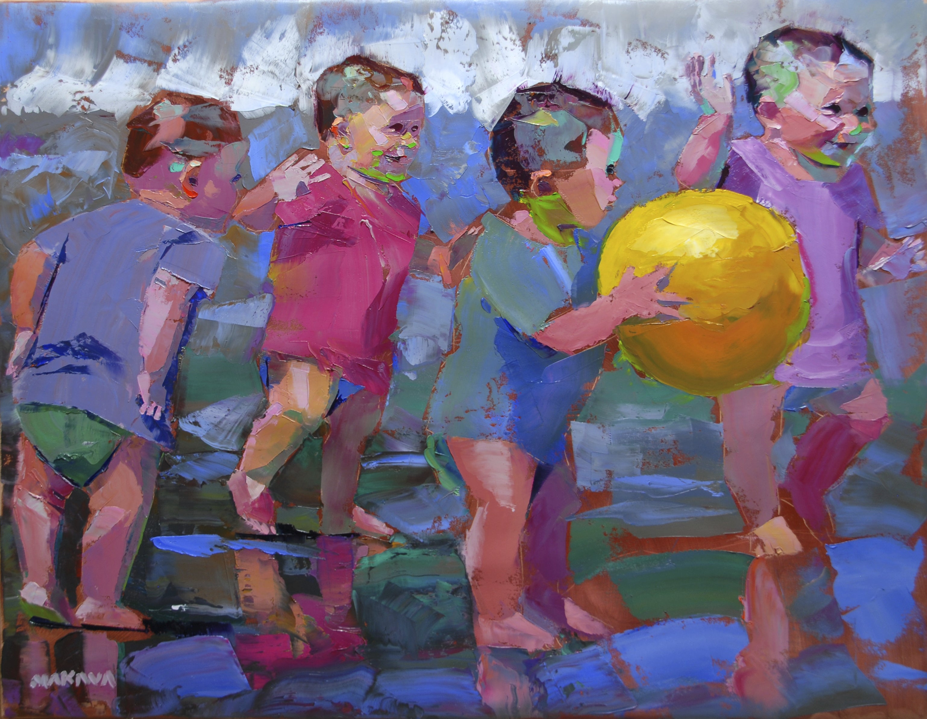 The Big Yellow Ball 80x100cm Oil on Canvas