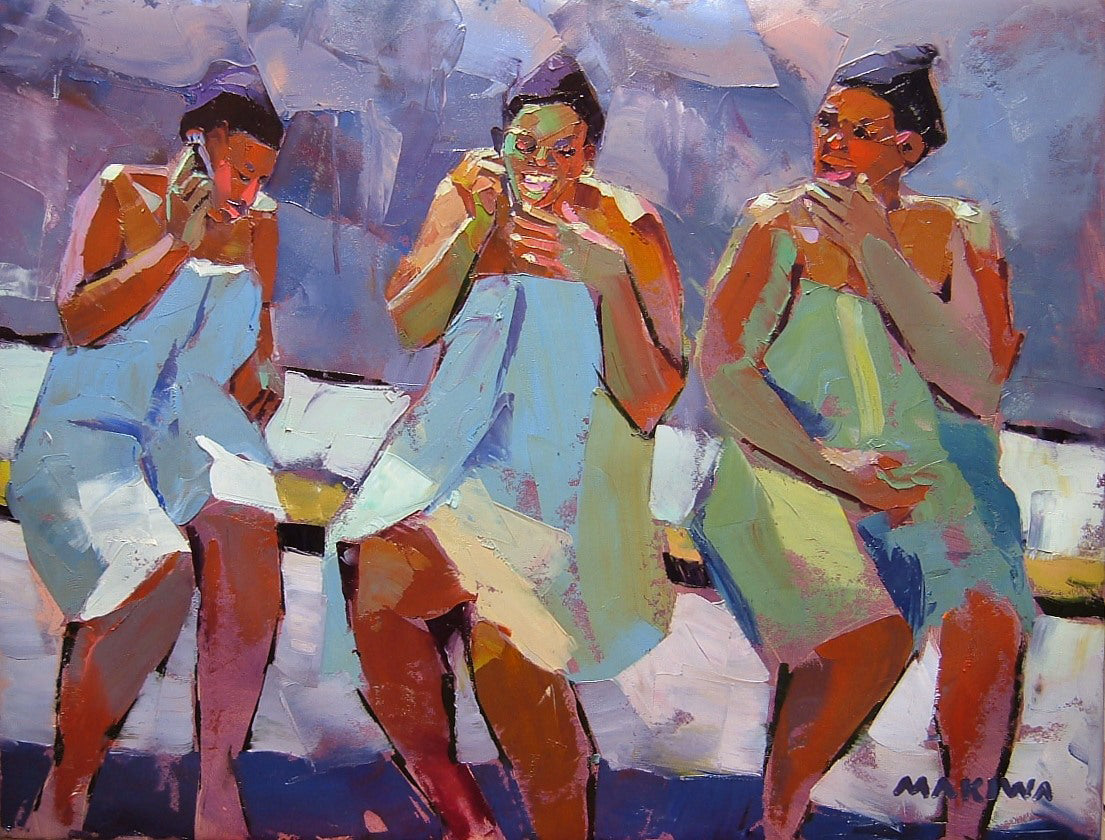 The Cellphones 69x91cm Oil On Canvas