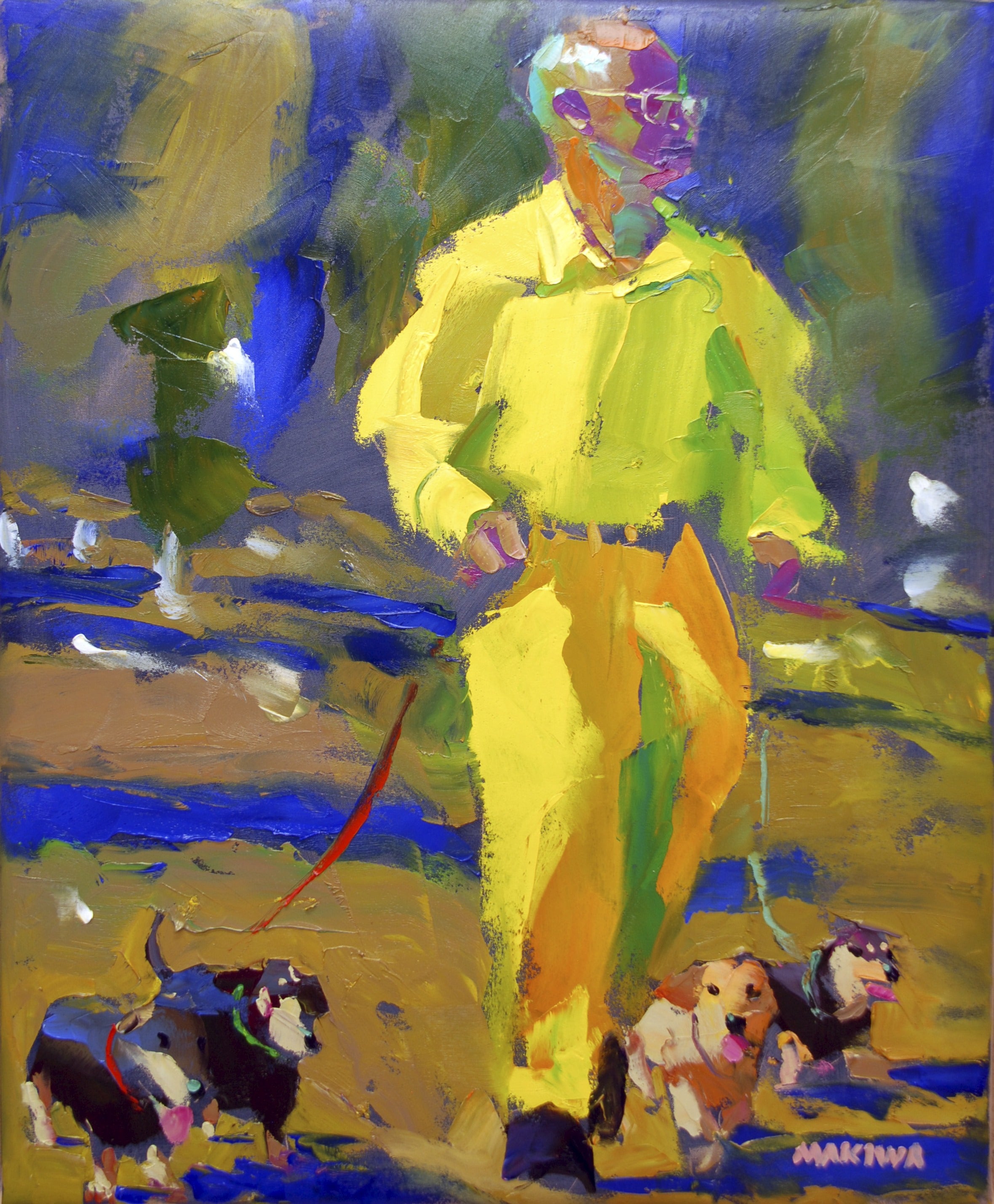 The Dog Walker 71x56cm Oil on Canvas