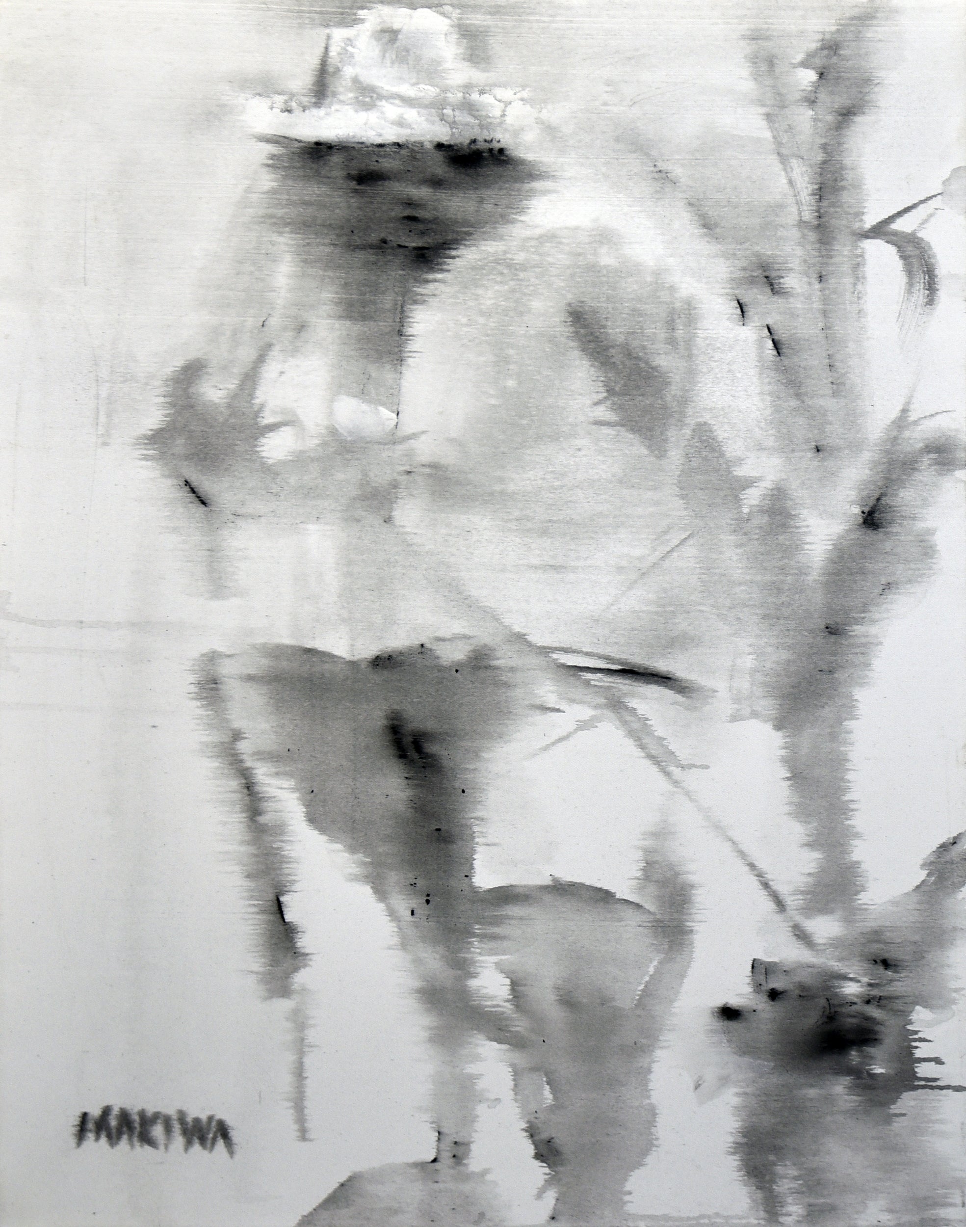 The Dog Walker 71x56cm Acrylic on Canvas