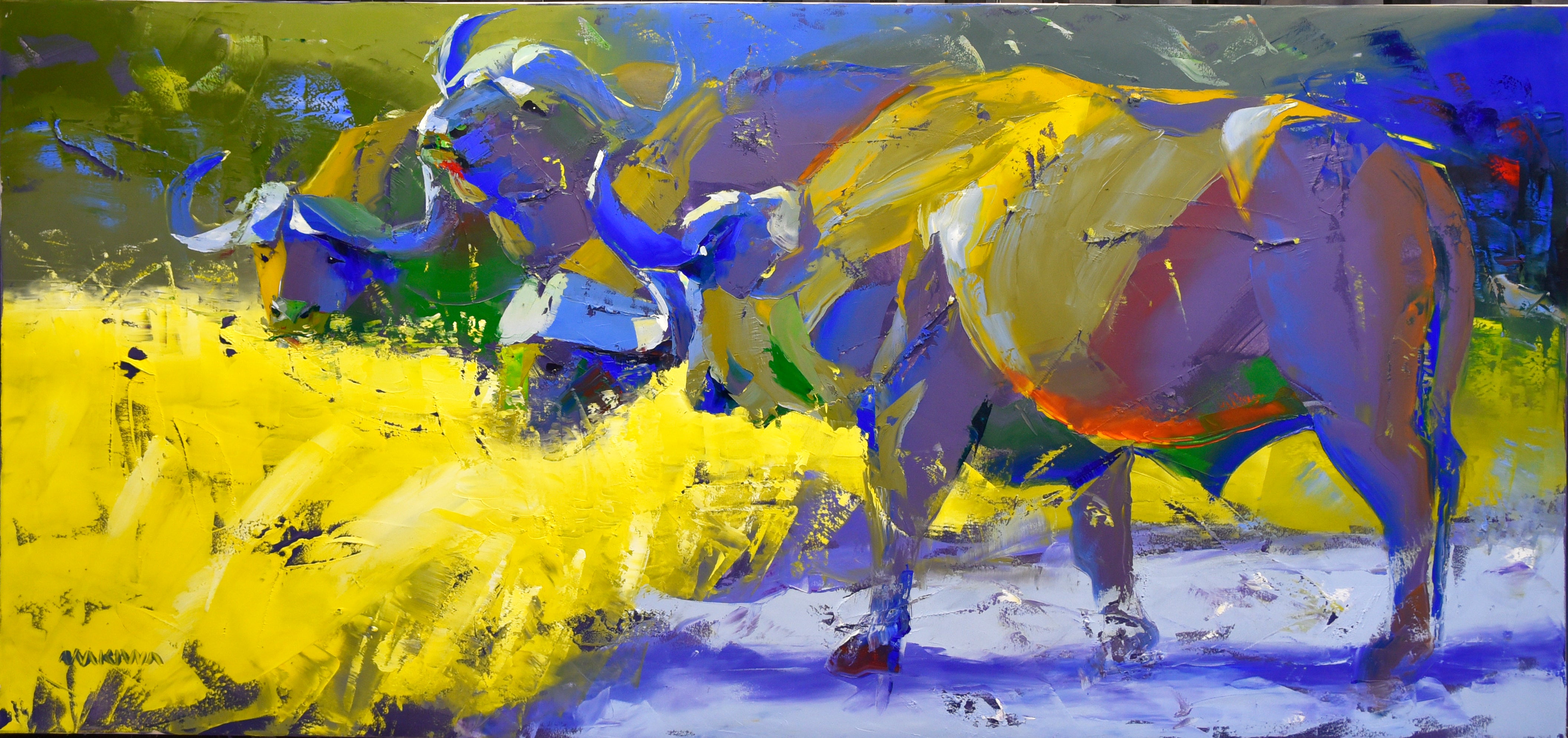 The Herd 80x170cm Oil on Canvas