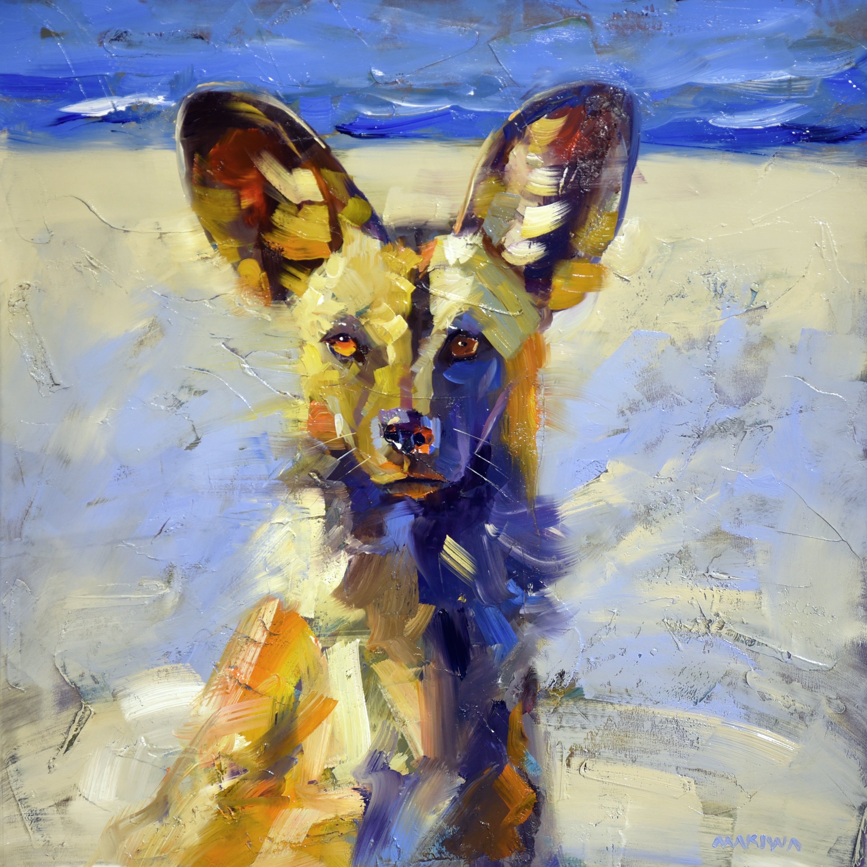The Listening Wild 55x55cm Oil On Canvas