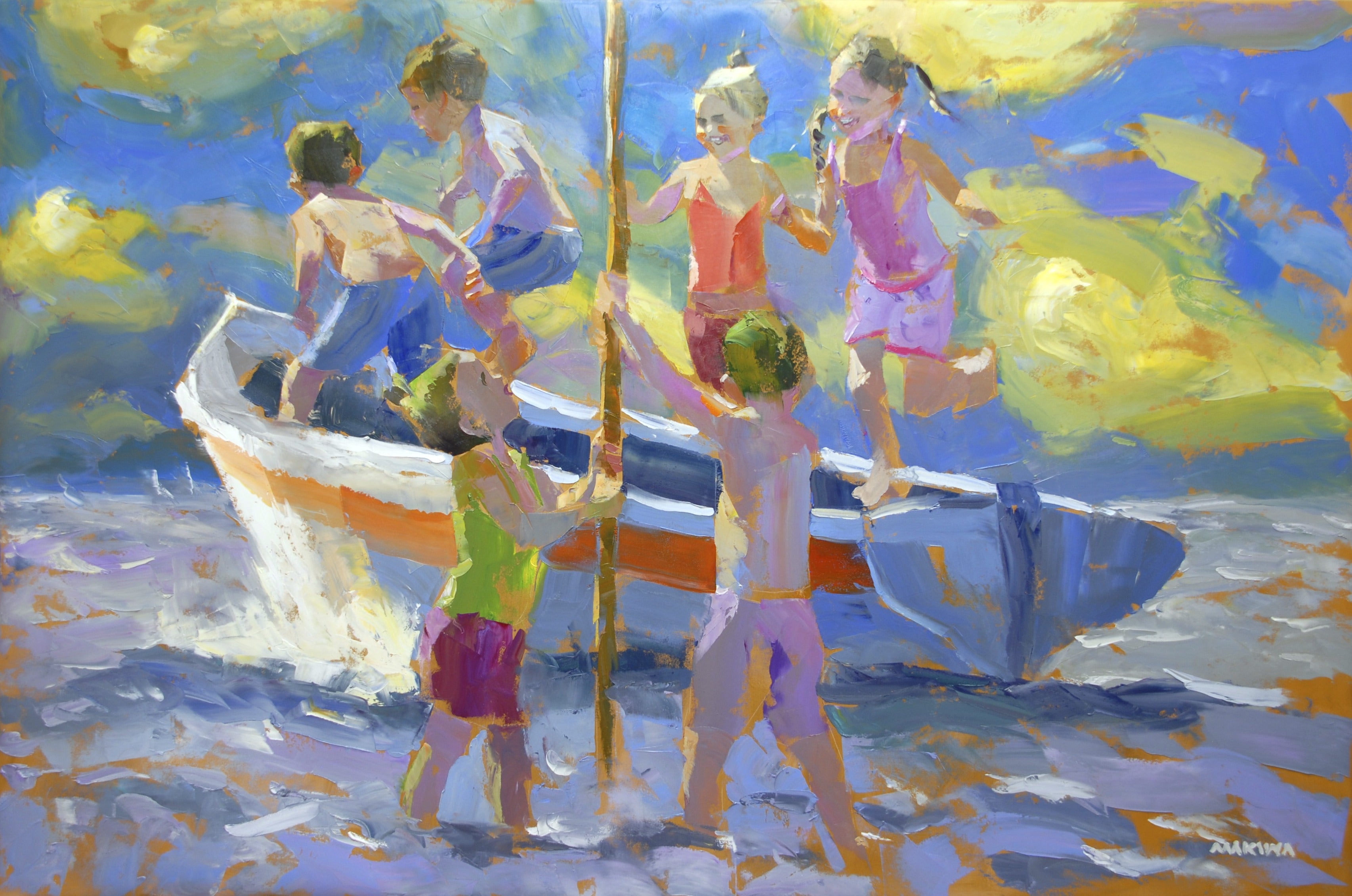 The Little Explorers 120x180cm Oil on Canvas