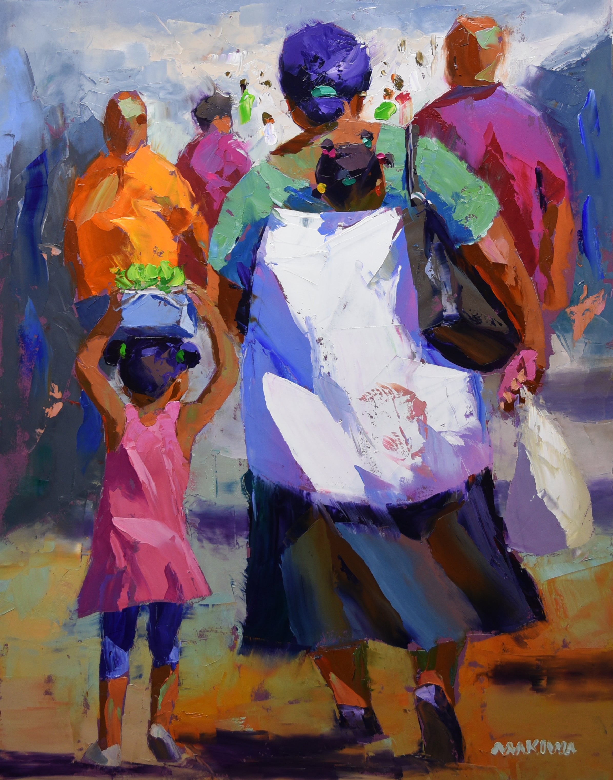 The Long Walk Home 71x56cm Oil On Canvas