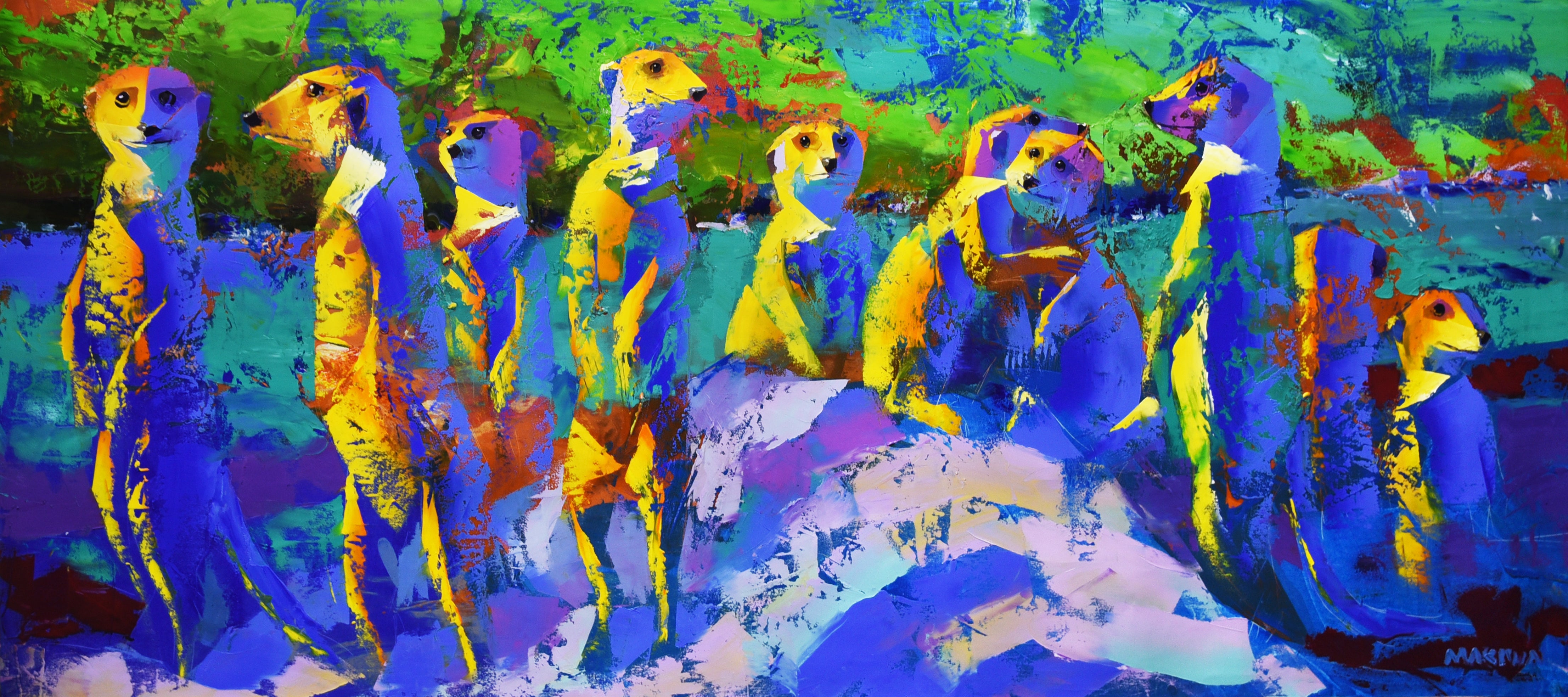 The Watchful Ones 80x180cm Oil On Canvas