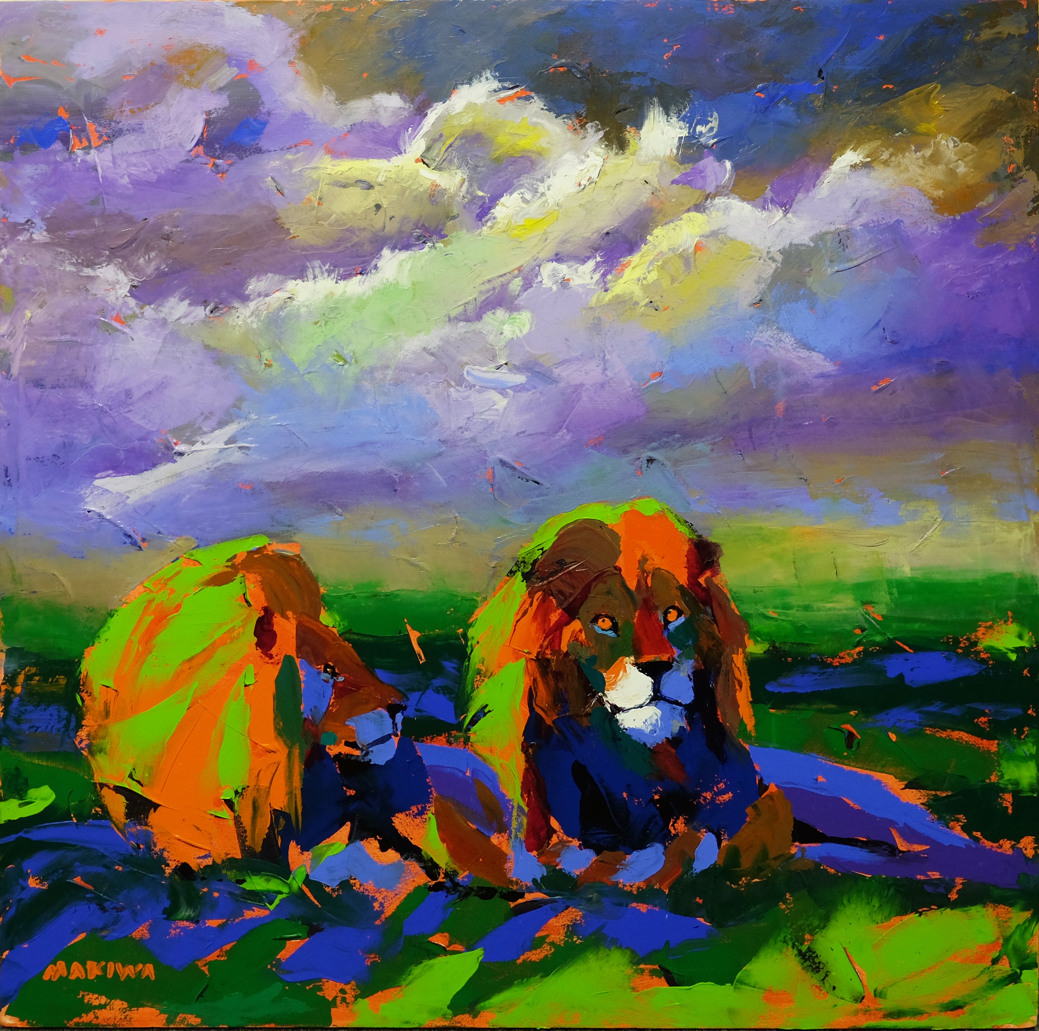 The Brothers at Sunset 100x100cm Acrylic on Canvas
