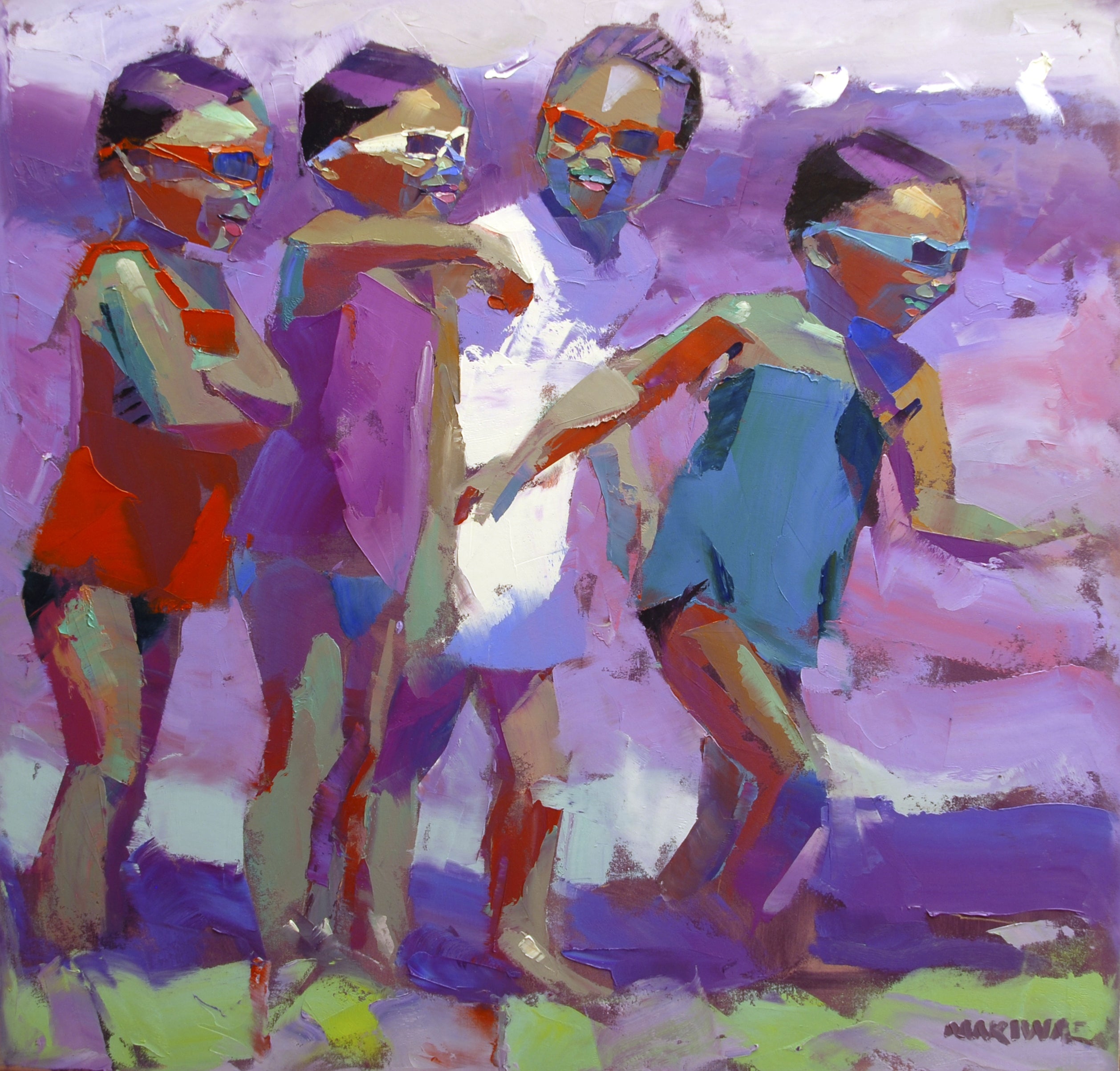 Trying out the new Sunglasses 79x79cm Oil on Canvas