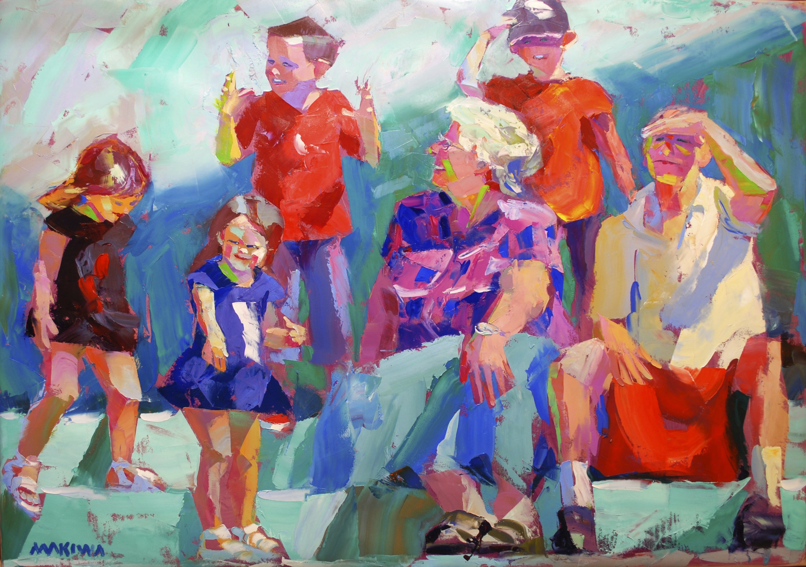 Visiting Grandma 100x140cm Oil on Canvas