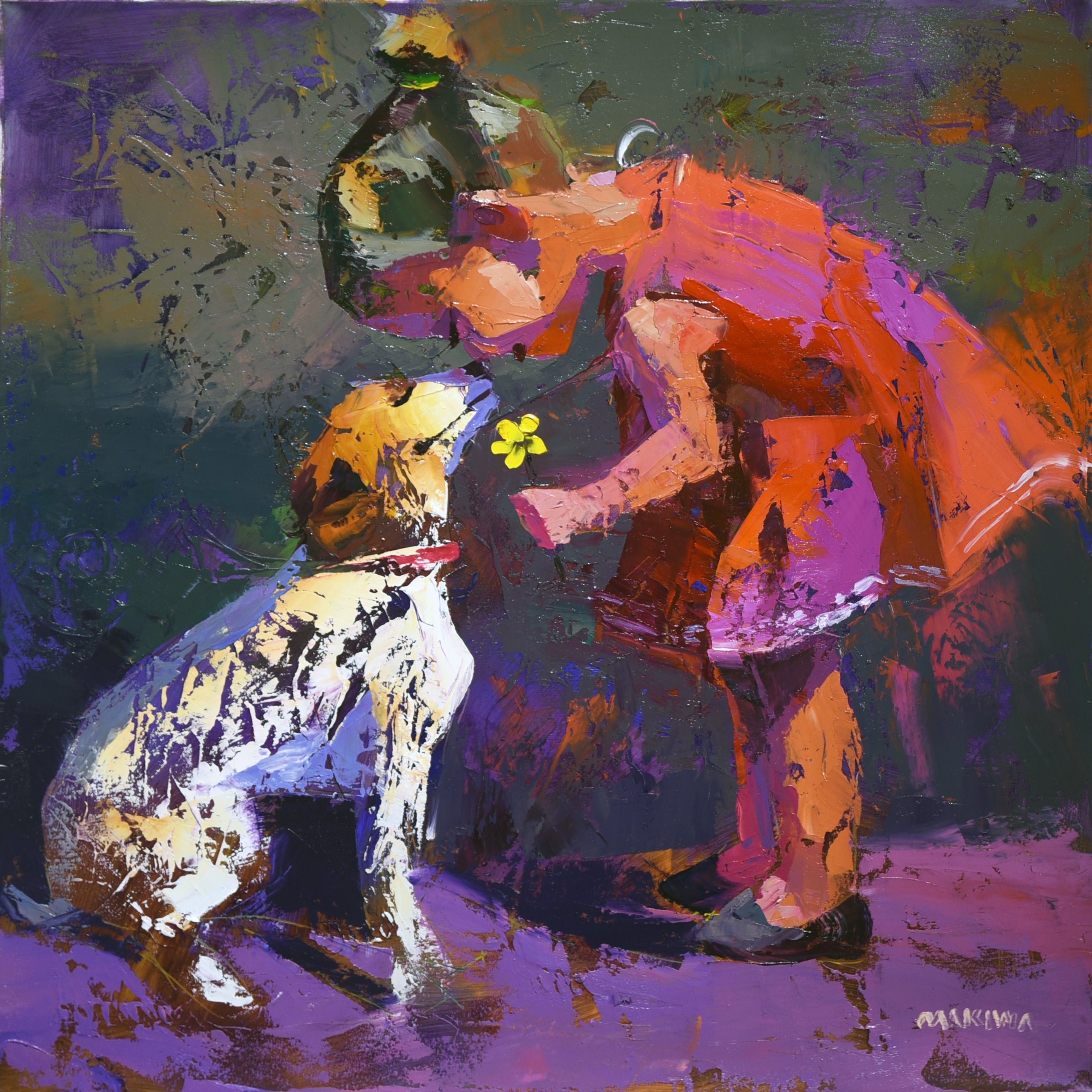 Where Kindness Blooms 55x55cm Oil On Canvas