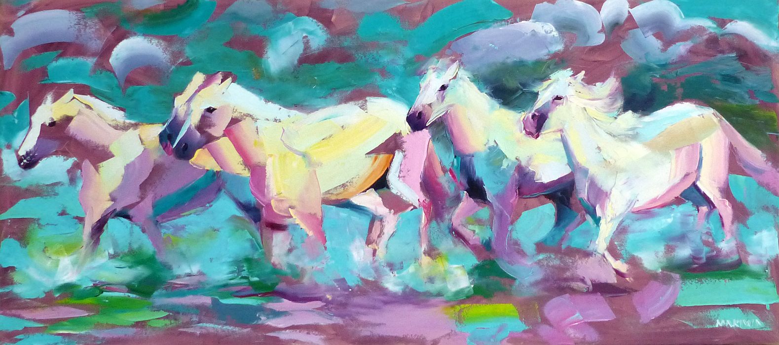 Wild and Free 180x80cm Oil on Canvas