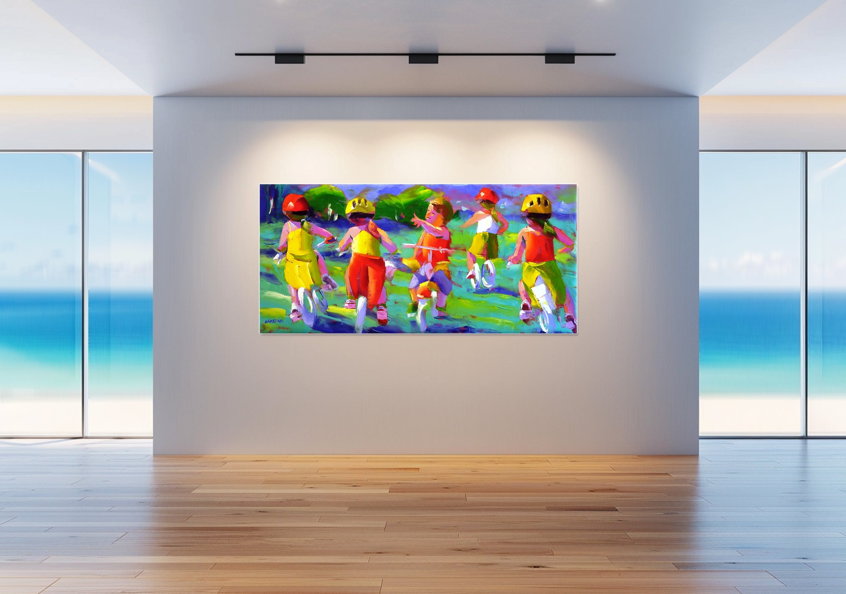 The Riders 80x170cm Oil on Canvas