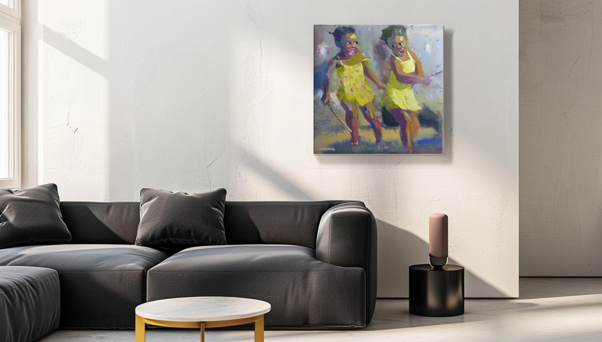 Sunset Games 79x79cm  Oil on Canvas