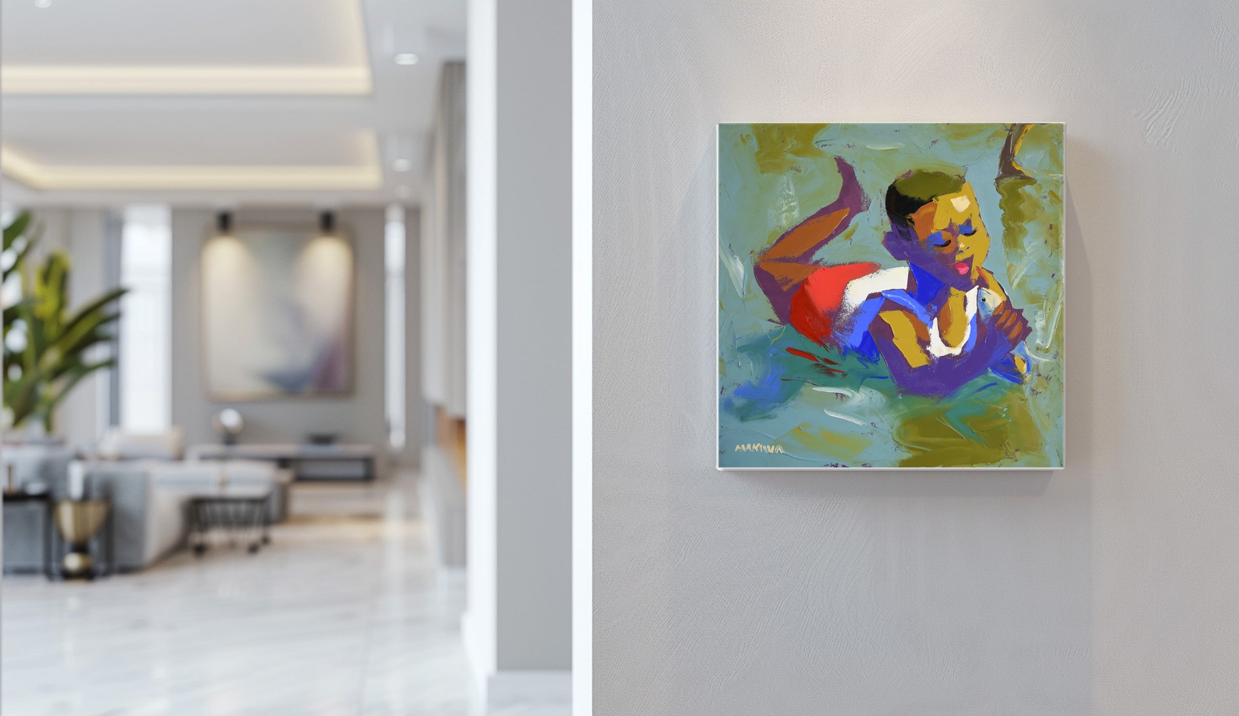 The Fish 2 55x55cm Oil on Canvas
