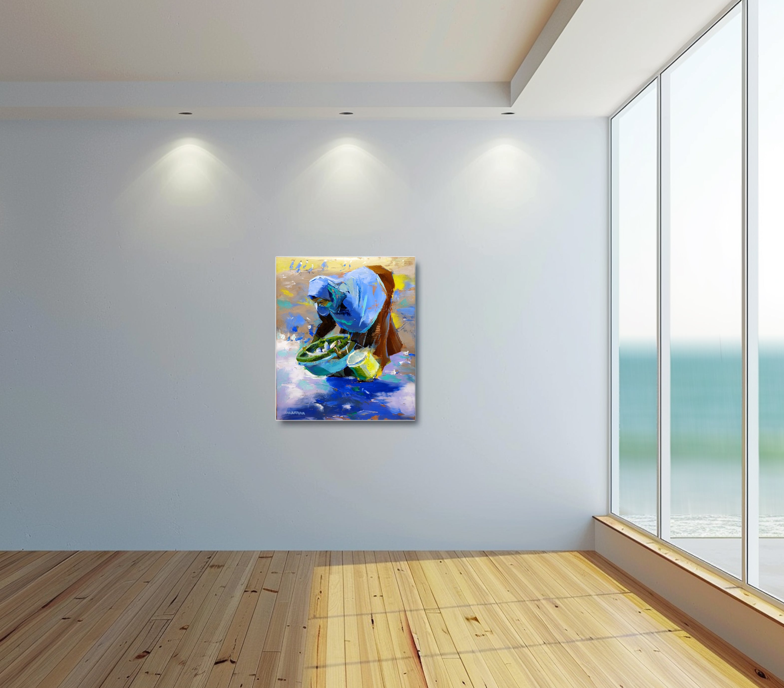 The Catch 68x80cm Oil On Canvas