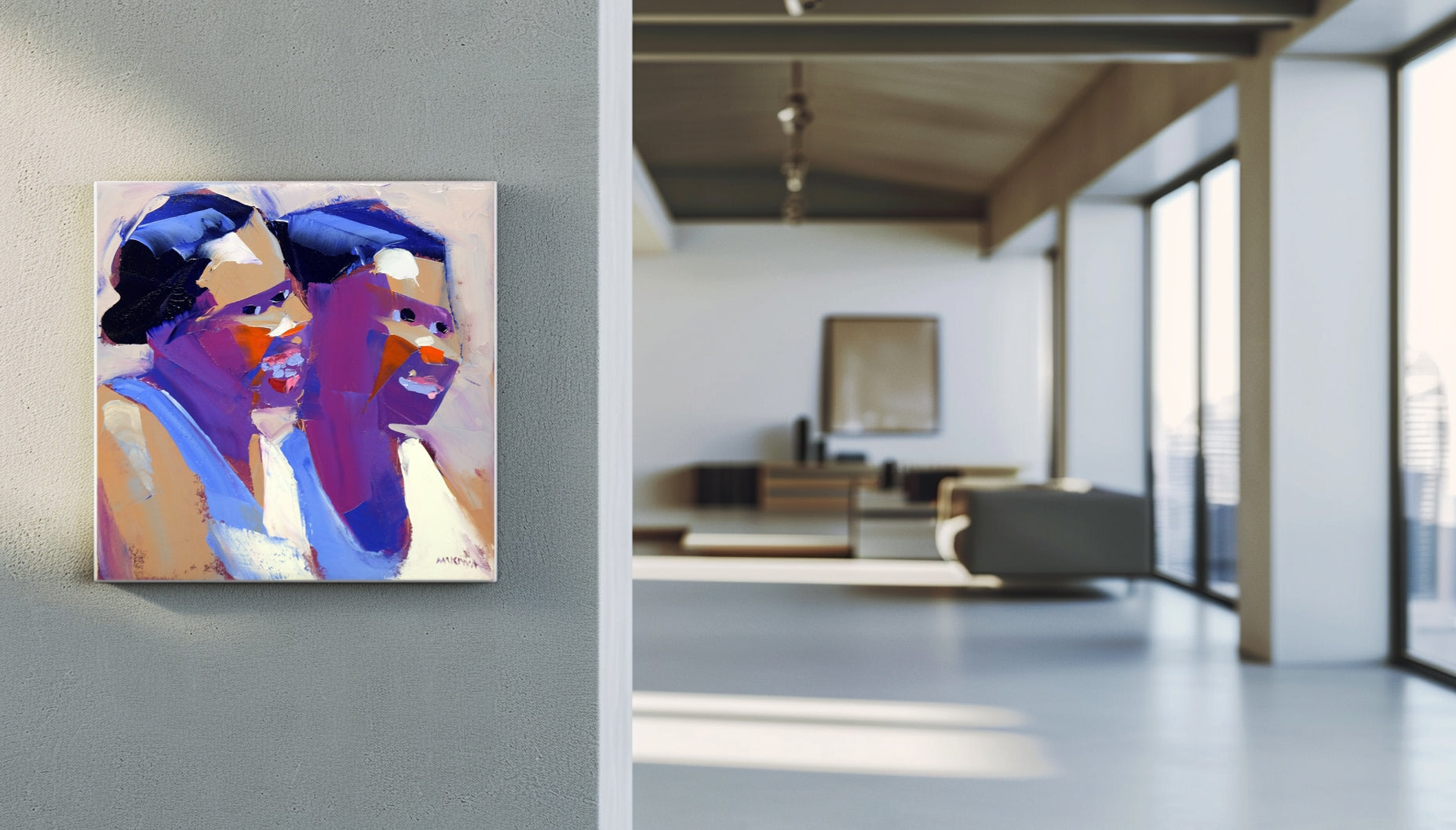 Friends 30x30cm Oil on Canvas