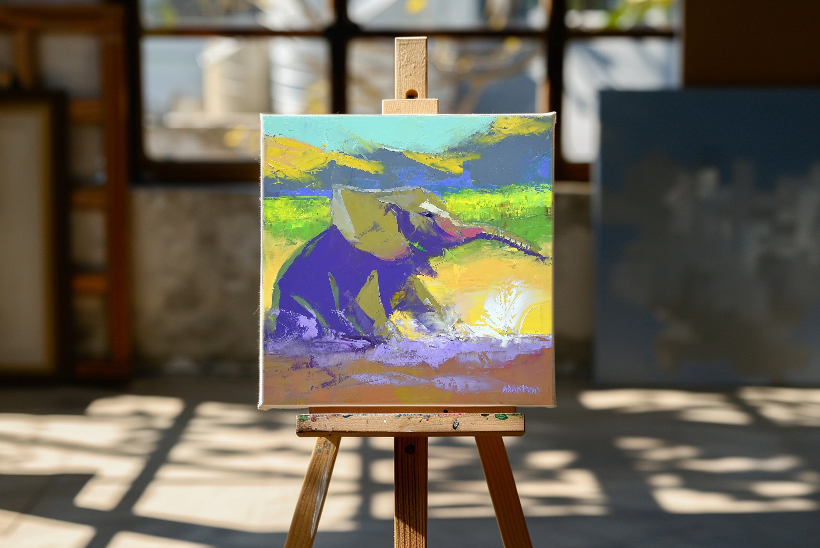 Splashing About 40x40cm Oil on Canvas
