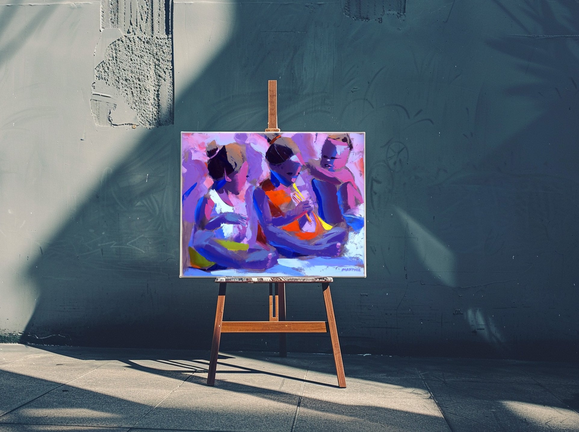 Learning the Notes 56x71cm Oil on Canvas