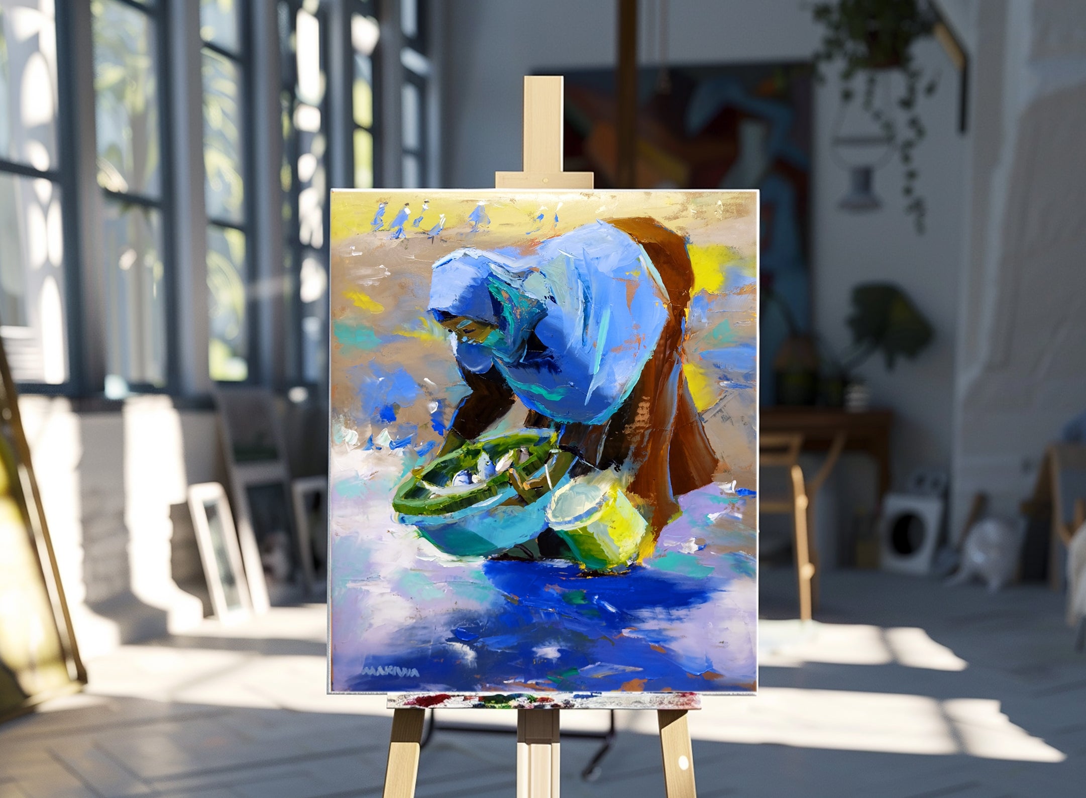 The Catch 68x80cm Oil On Canvas