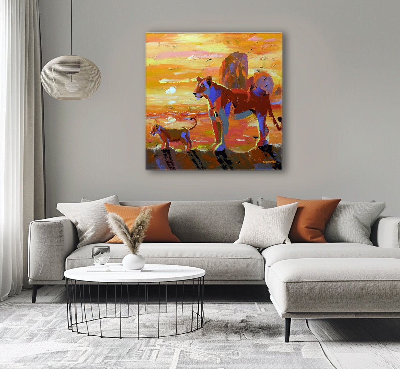 Sunset in Africa 100x100cm Acrylic on Canvas