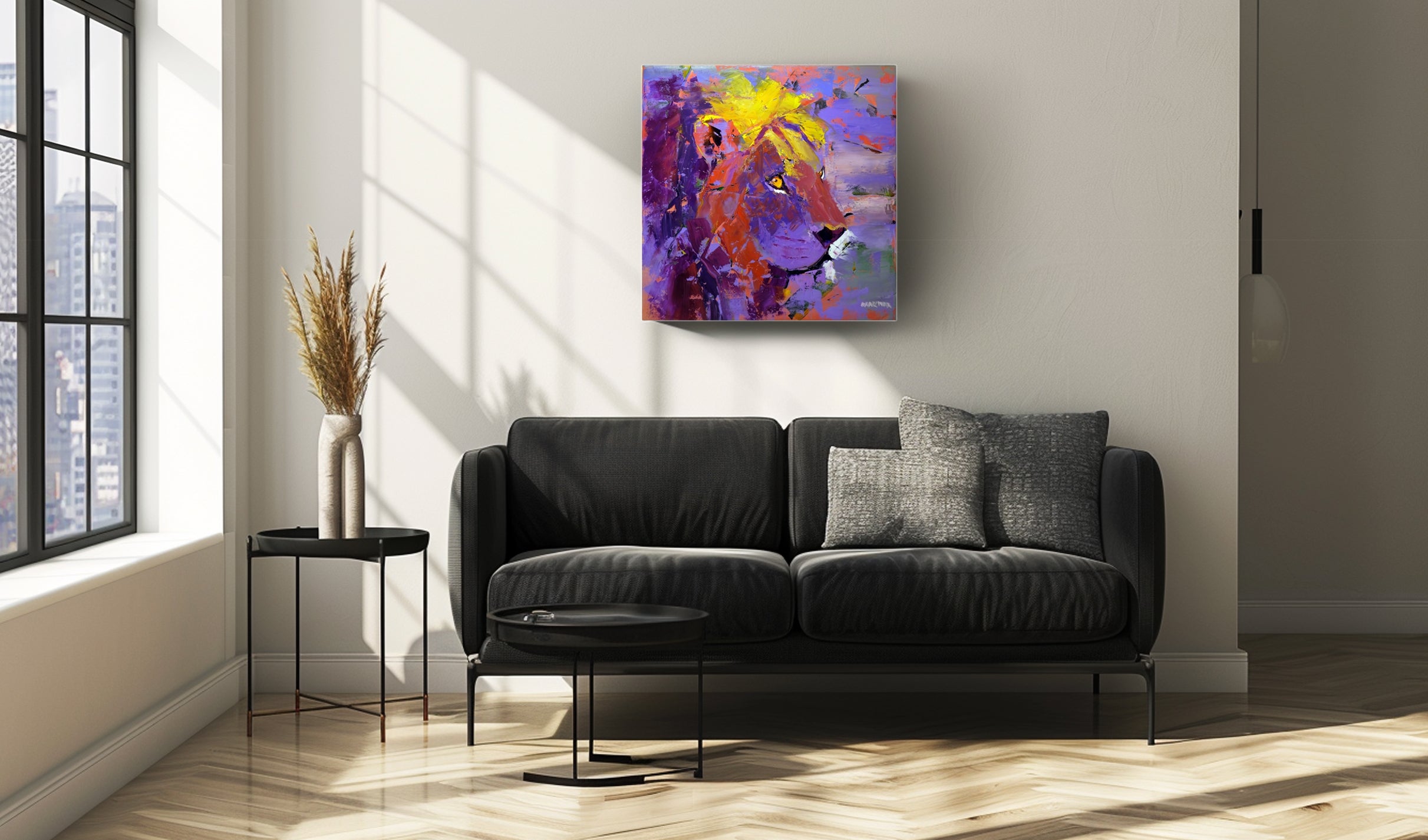 Lion Territory 80x80cm Oil on Canvas