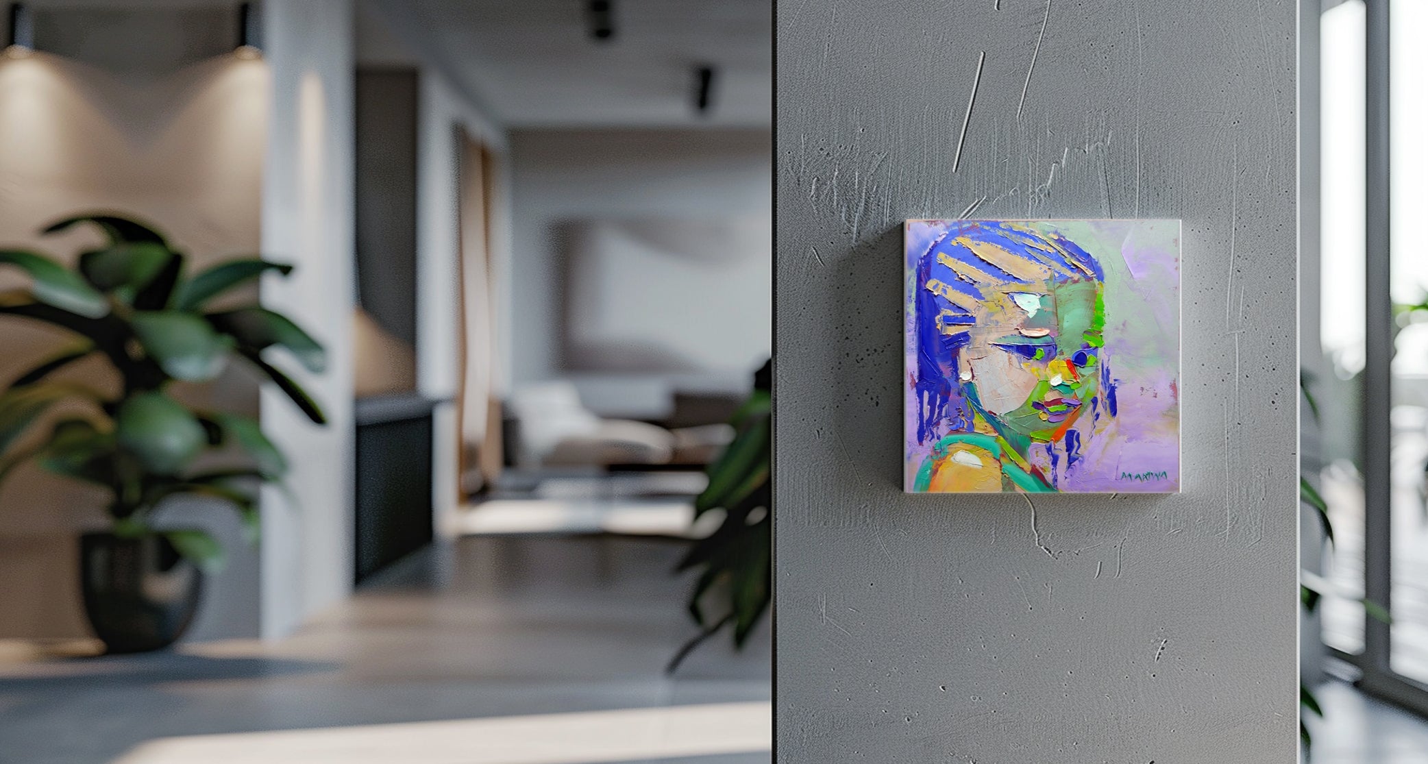 Blue Eyed 20x20cm Oil on Canvas