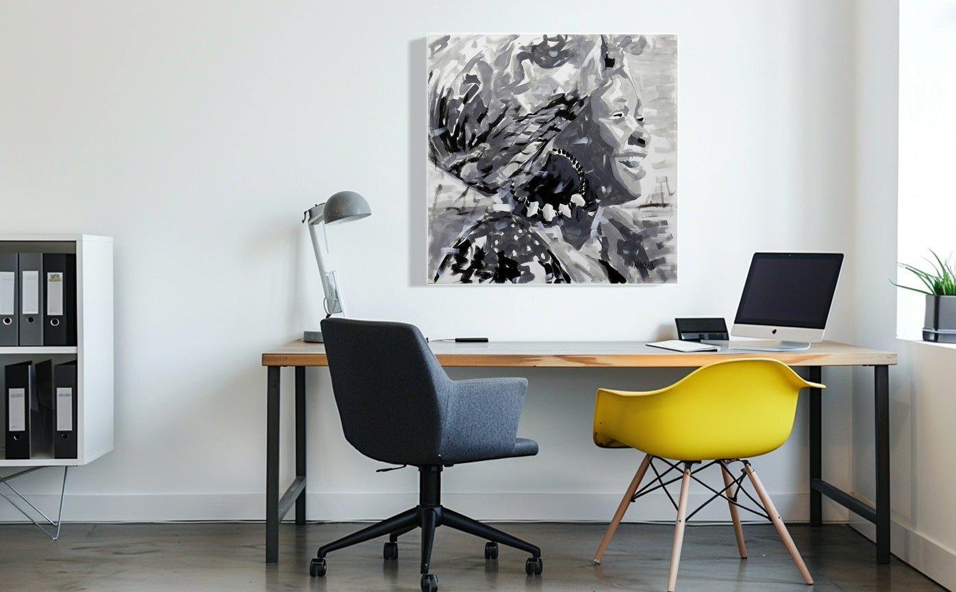 Joyous Woman 80x80cm Acrylic on Canvas