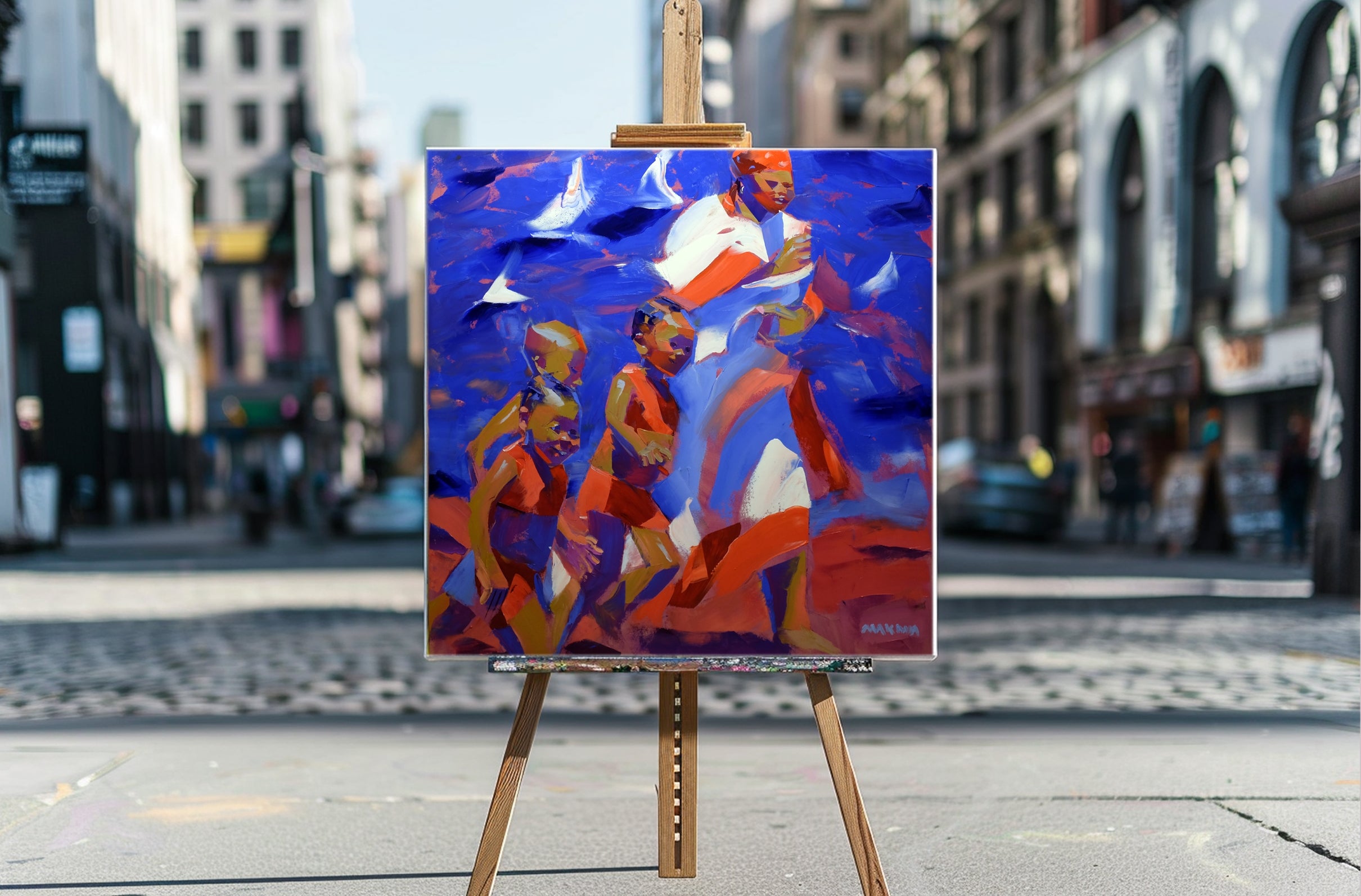 We Love Saturdays 100x100cm Oil on Canvas