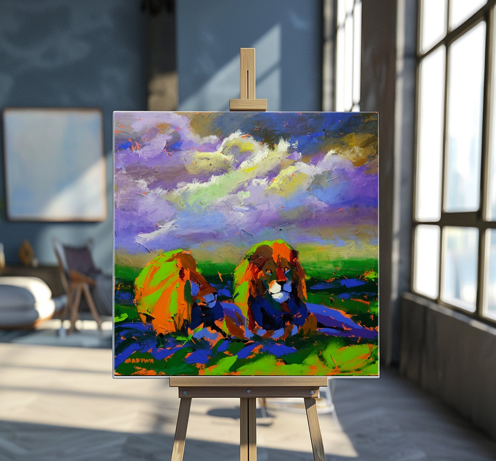 The Brothers at Sunset 100x100cm Acrylic on Canvas