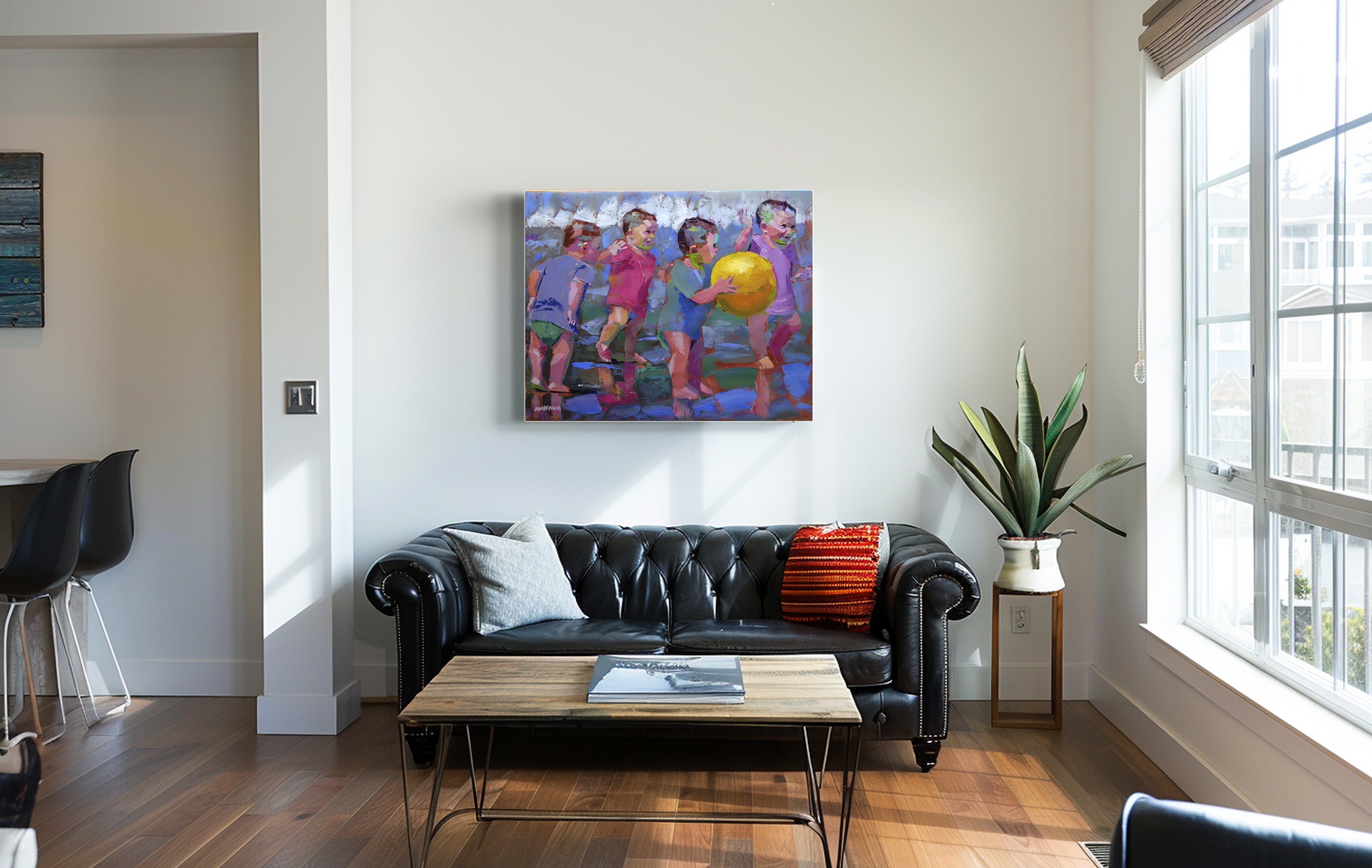 The Big Yellow Ball 80x100cm Oil on Canvas