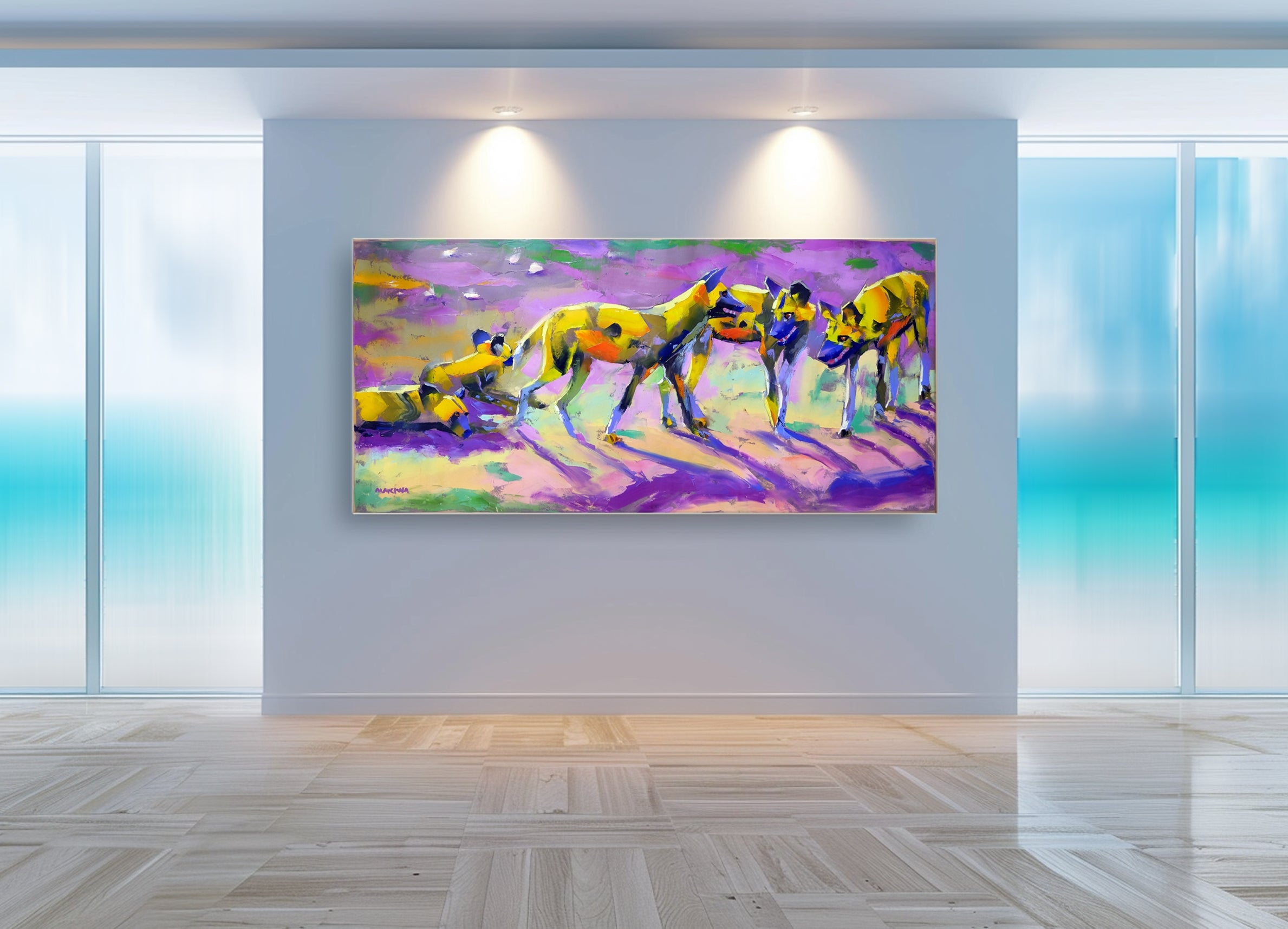 The Meeting 80x170cm Oil On Canvas