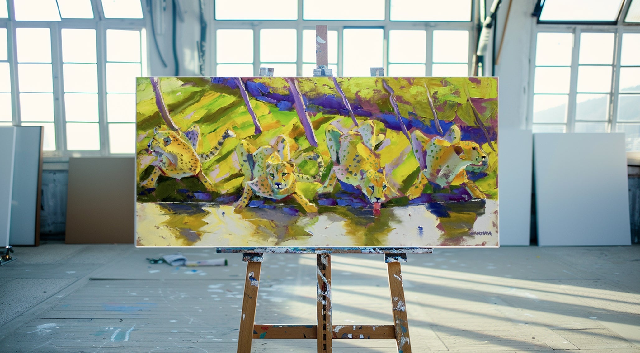 River Lookouts 80x170cm Oil On Canvas